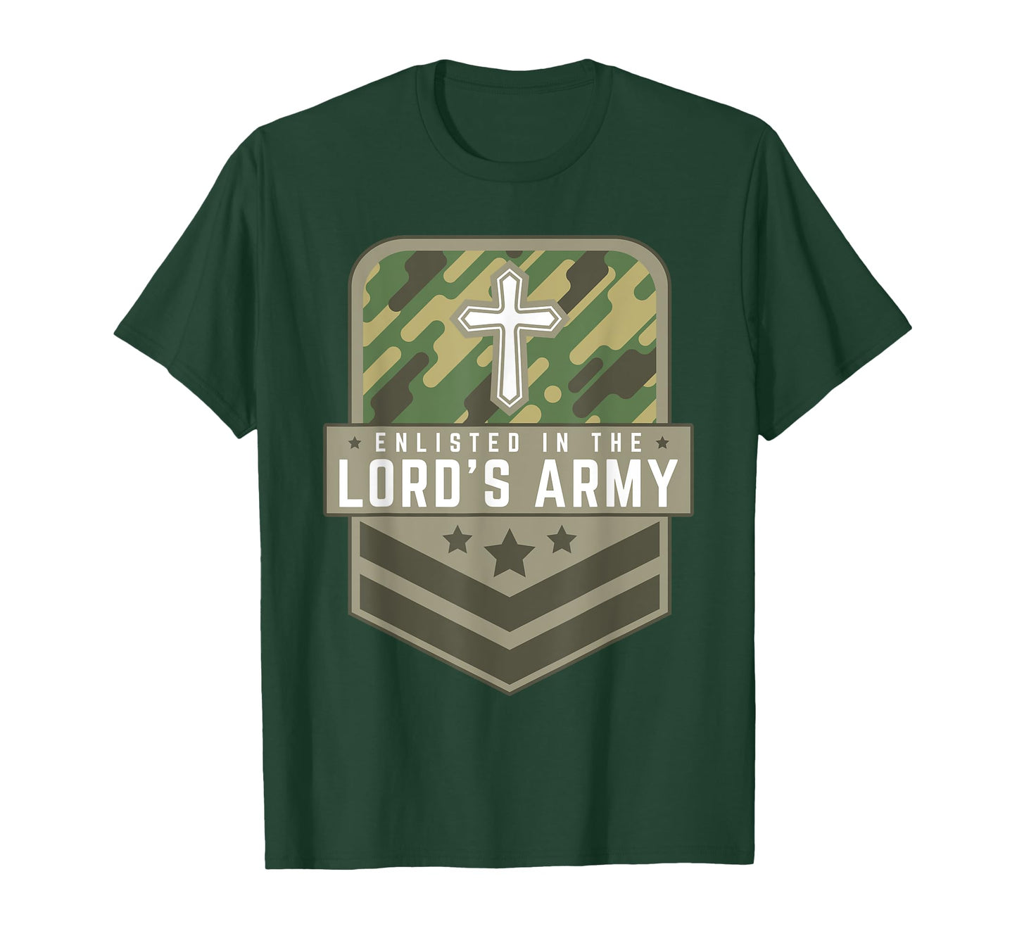 Enlisted in the Lord's Army Faith Religious T-Shirt Cross T-Shirt