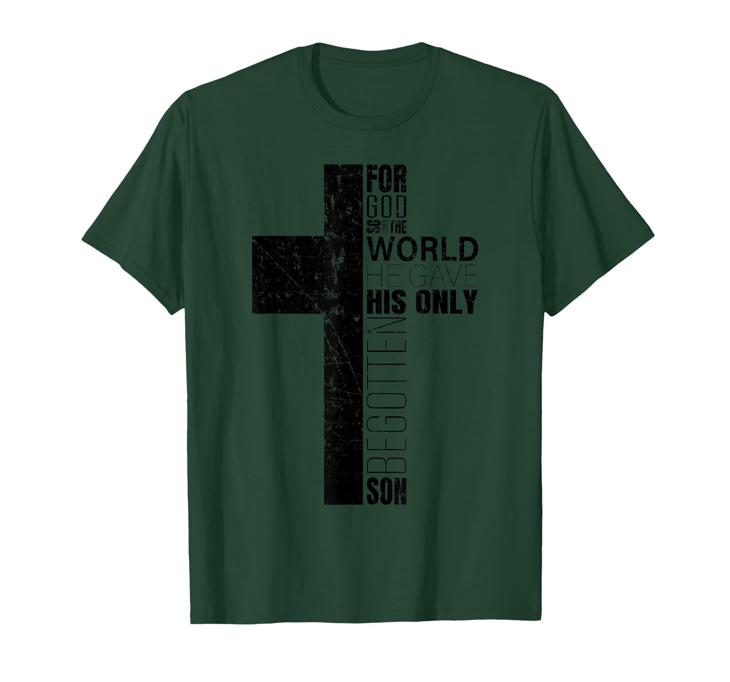 John 3:16 Christian Cross Bible Verse Religious Scripture T-Shirt