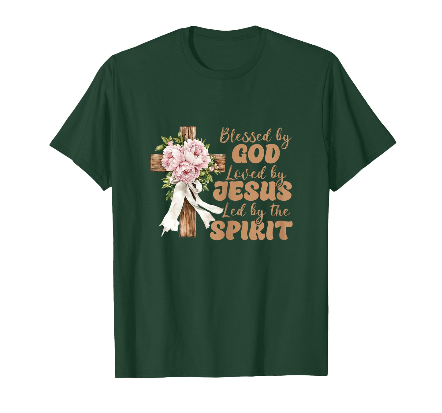 Faith Religious Blessed By God Loved By Jesus T-Shirt