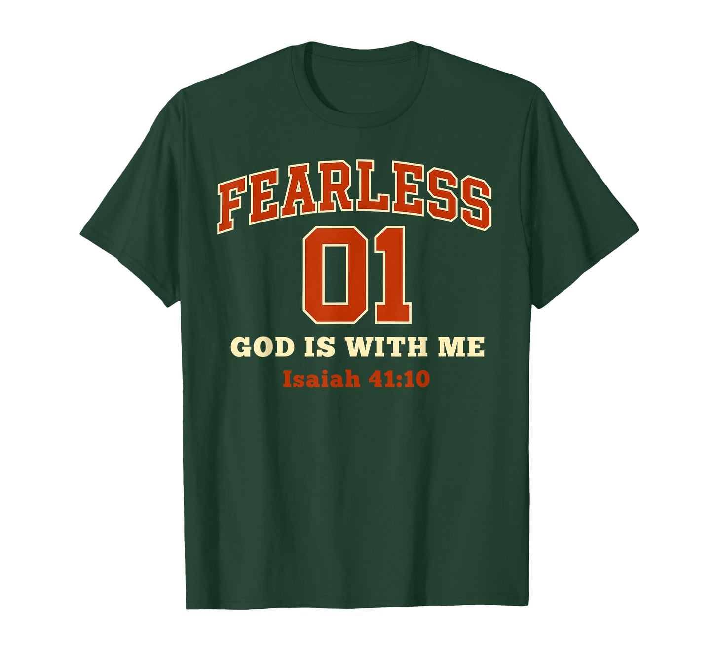 (ON Back) Fearless 01 Sports Jersey Style Isaiah 41:10 Verse T-Shirt