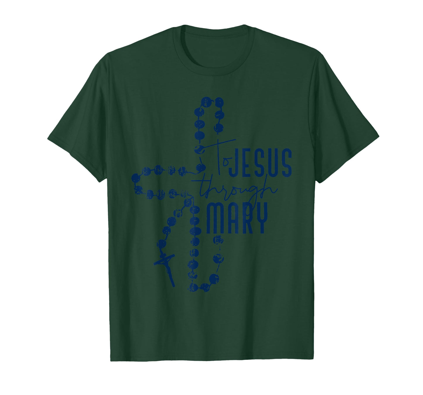 To Jesus Through Mary Cross Jesus God Christian Religion T-Shirt