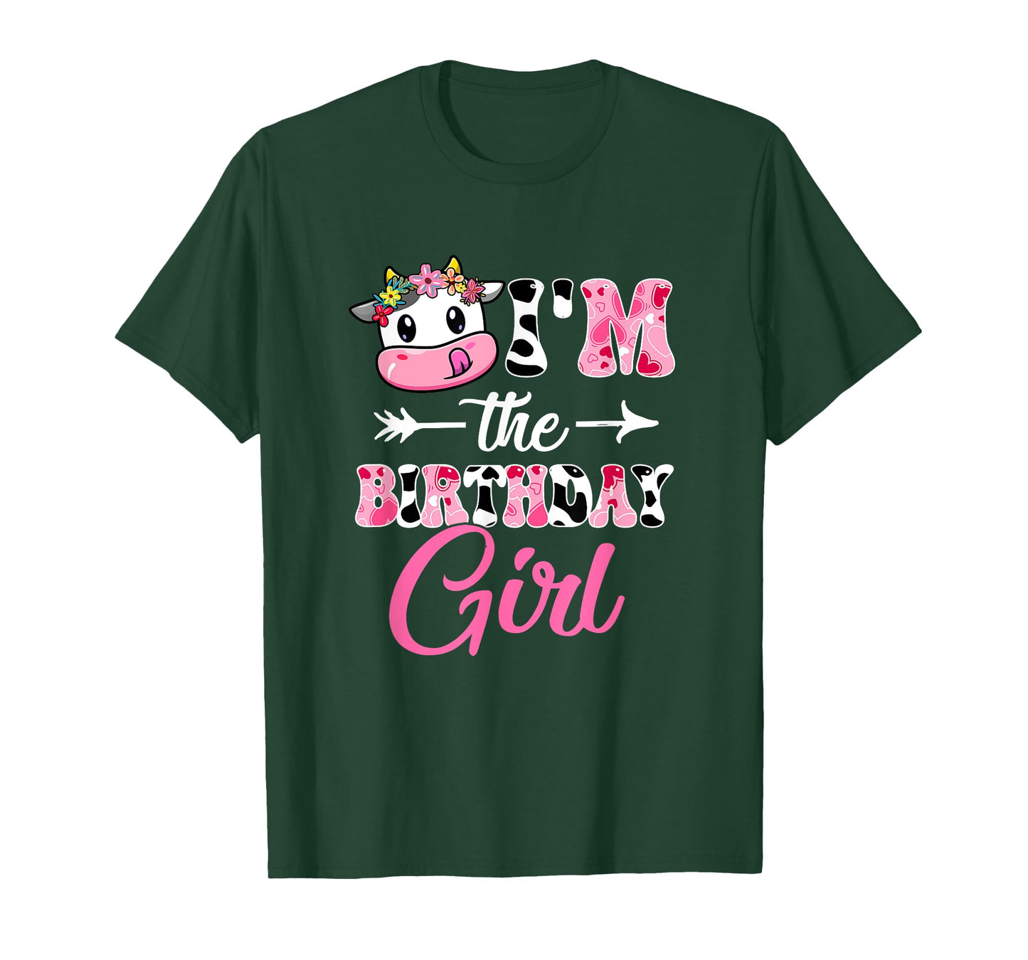 I'm The Birthday Girl Cute Cow 1st Birthday Girl Theme Party T-Shirt