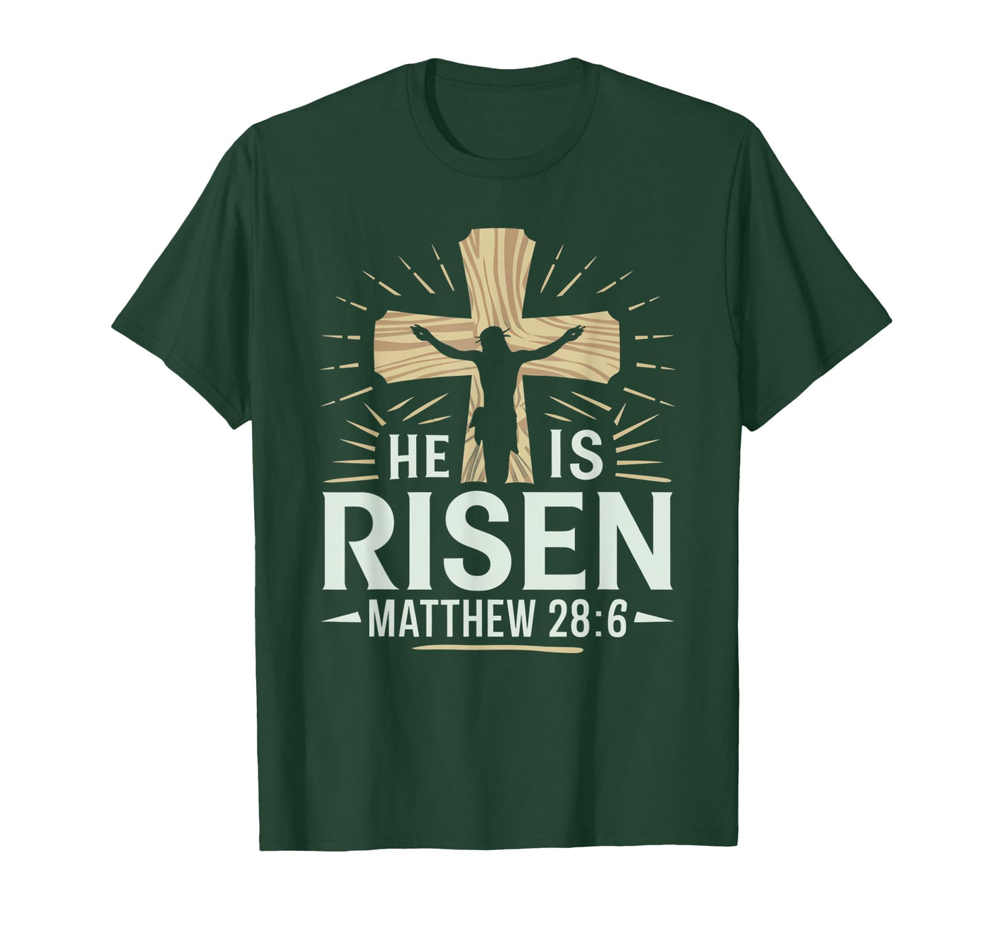 Easter Cross He Is Risen Jesus Christian Men Women Kid Youth T-Shirt