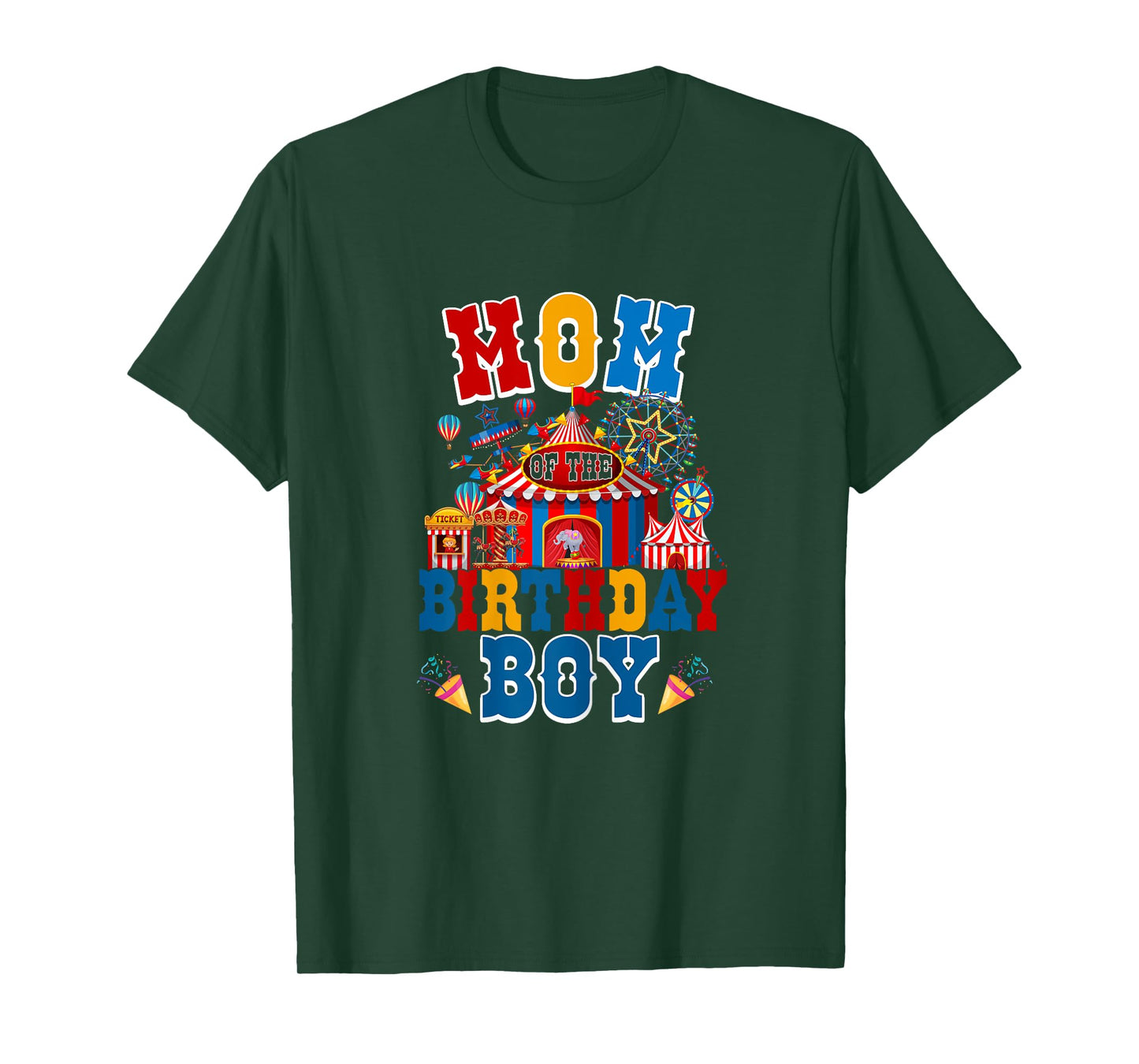 Mom Of The Birthday For Boy Circus Carnival Theme Party T-Shirt