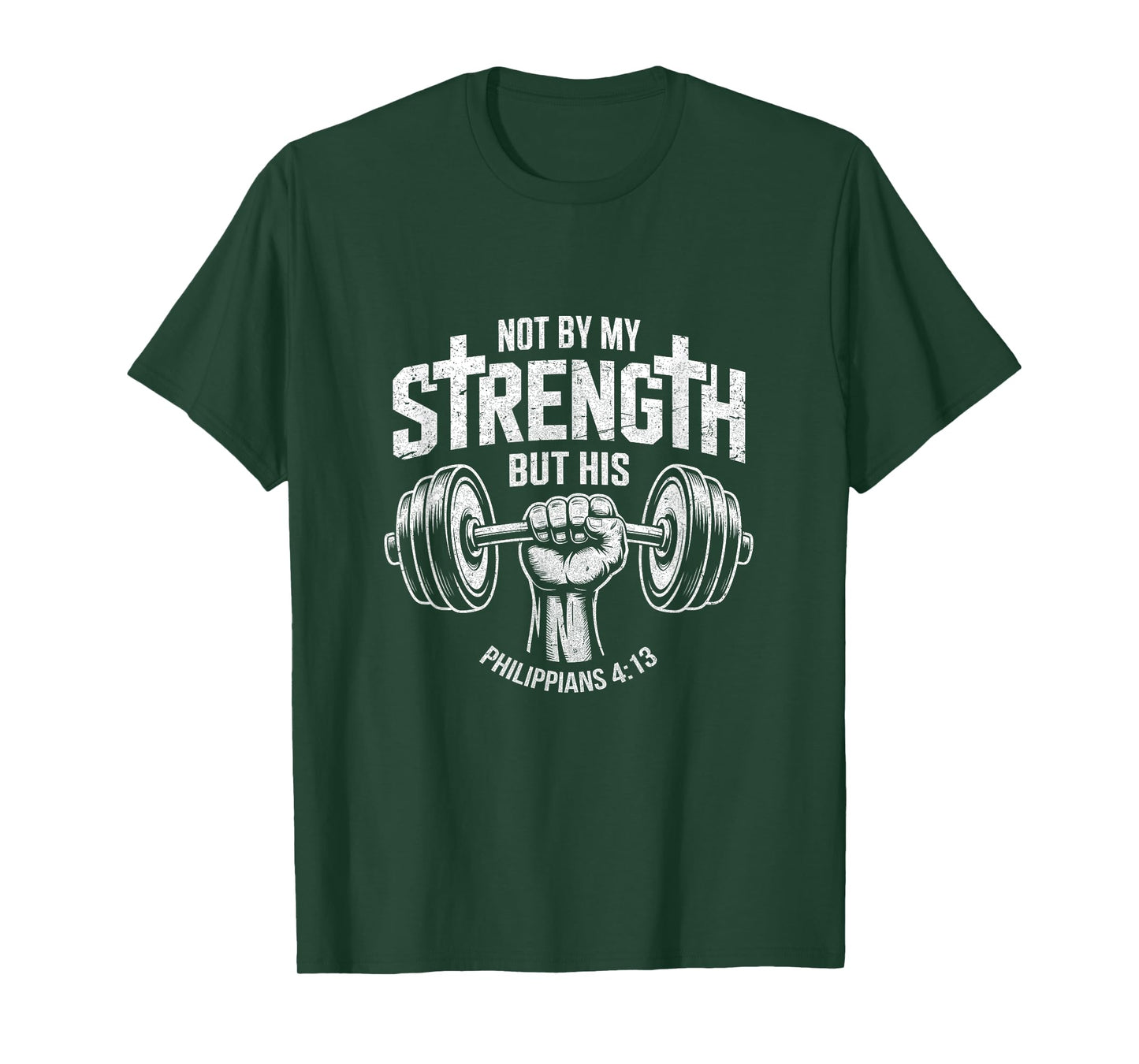 My Strength Christian Men Bible Gym Workout Weightlifting T-Shirt