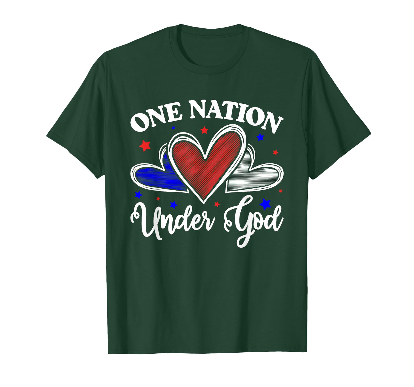 One Nation Under God Jesus Blessed American Flag T-Shirt