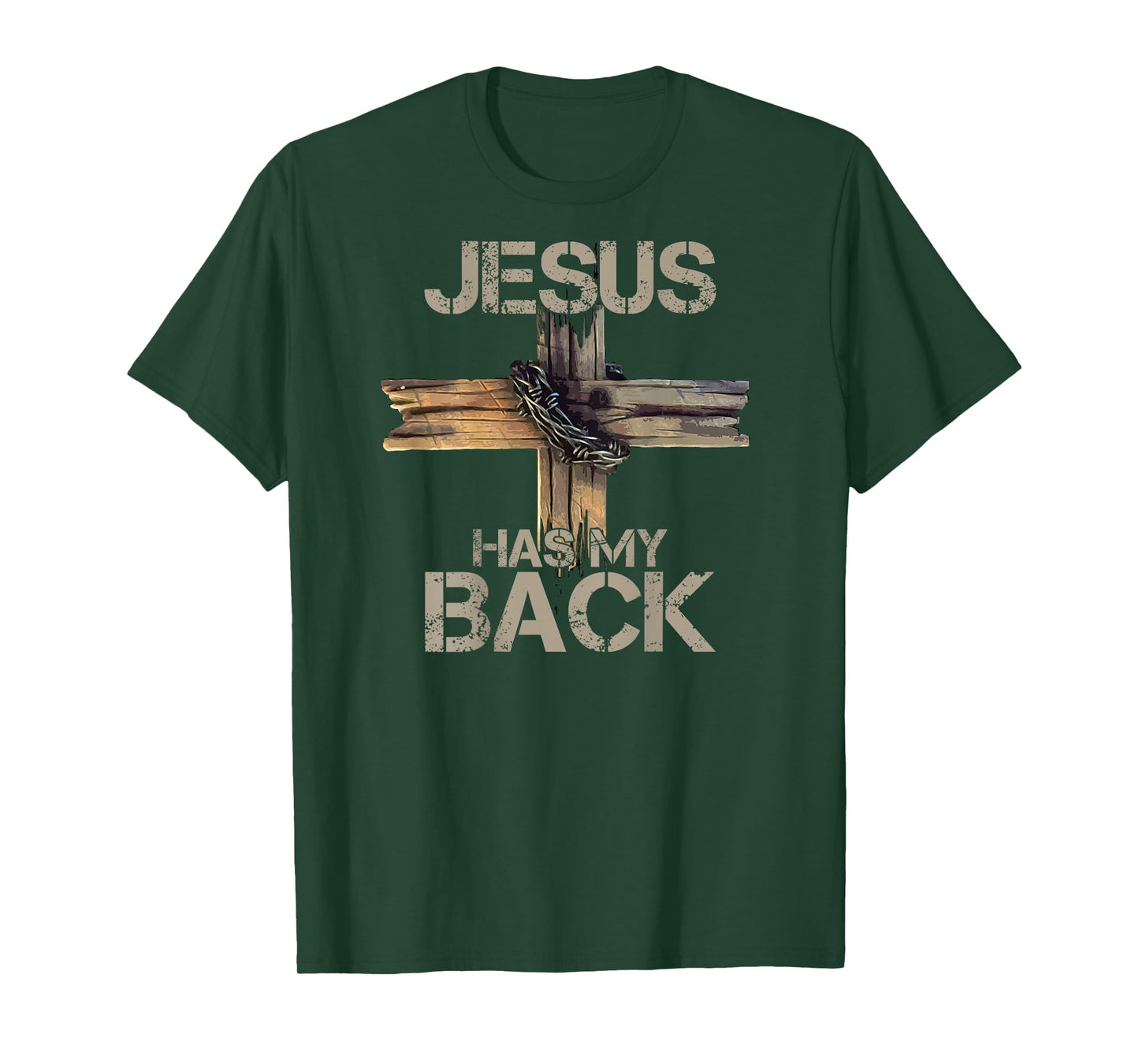 Jesus Has My Back (on back) Christian T-Shirt