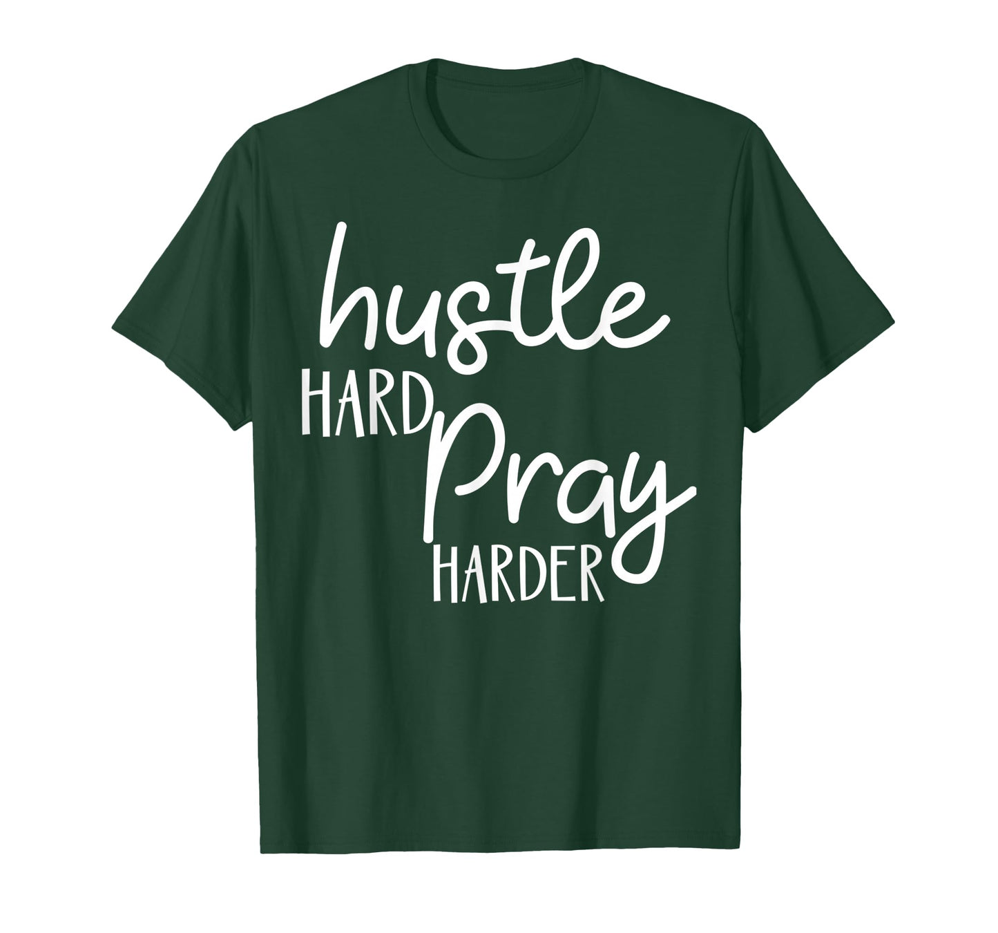 Funny Hustle Hard, Pray Harder Christian Faith Jesus Design T-Shirt