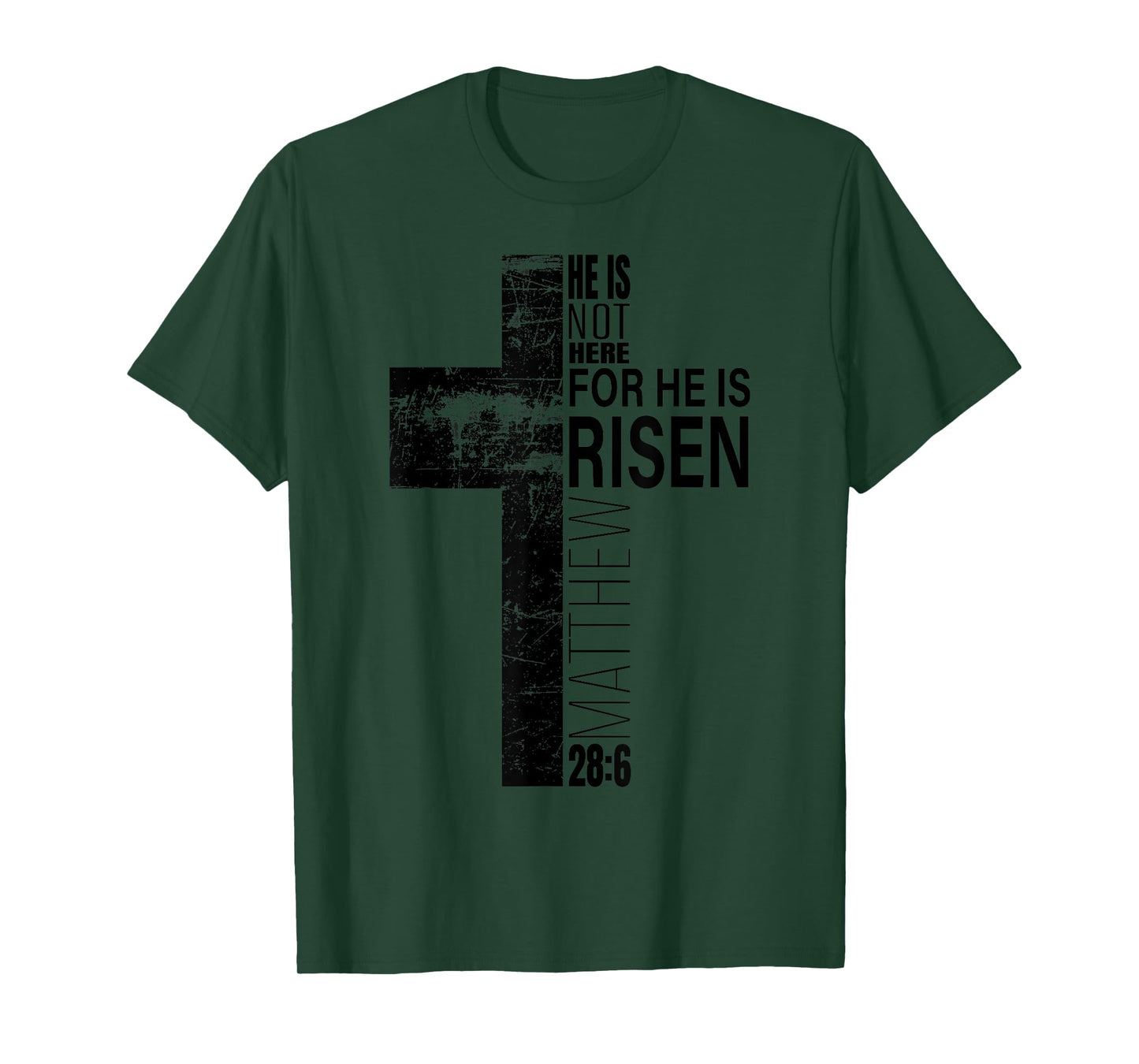 He Is Risen Christian Dad Easter Bible Verse Cross Graphic T-Shirt