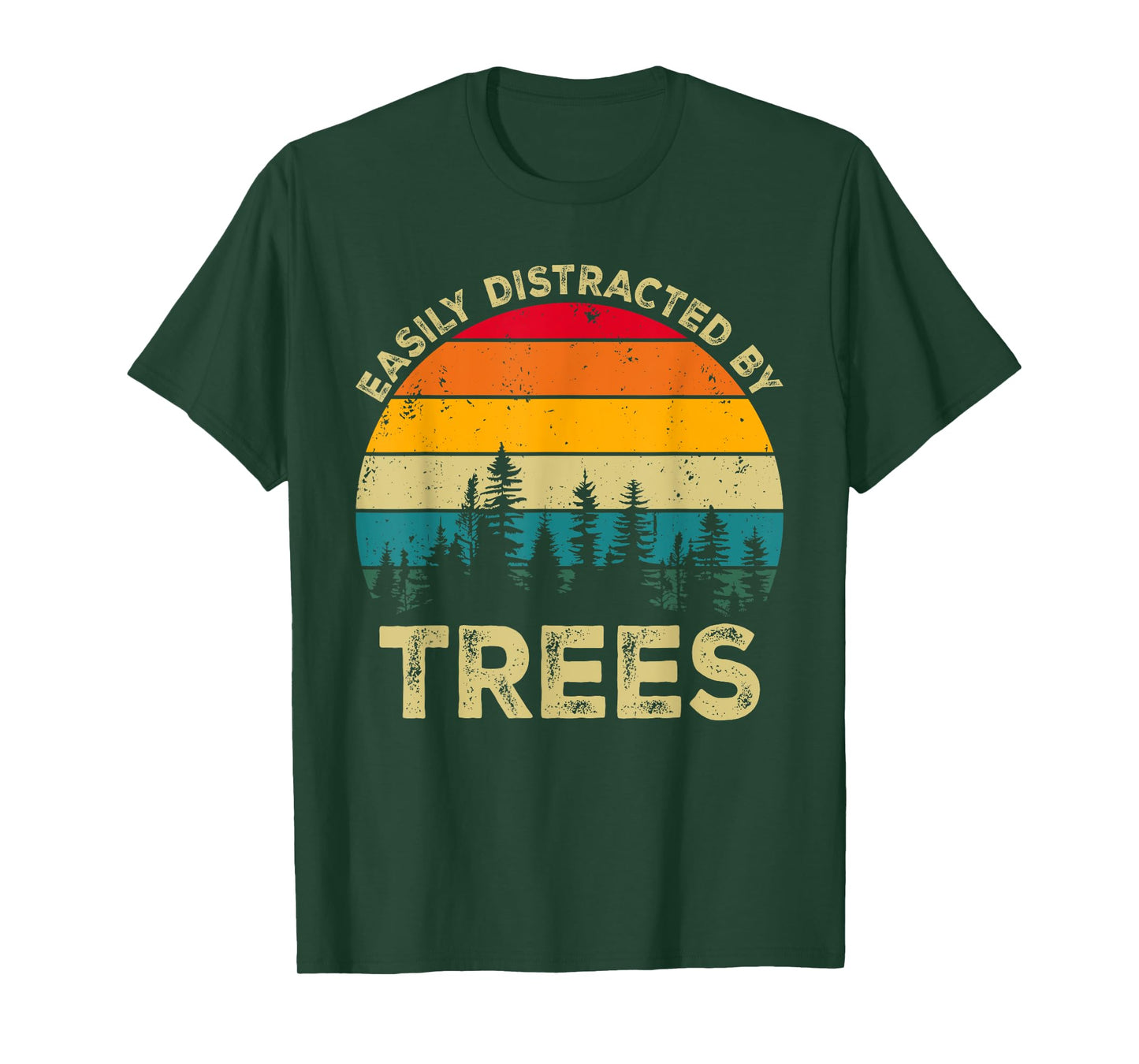 Nature, Tree Lover Tees by T&T Easily Distracted By Trees, Vintage Funny Tree Unisex-Adult T-Shirt
