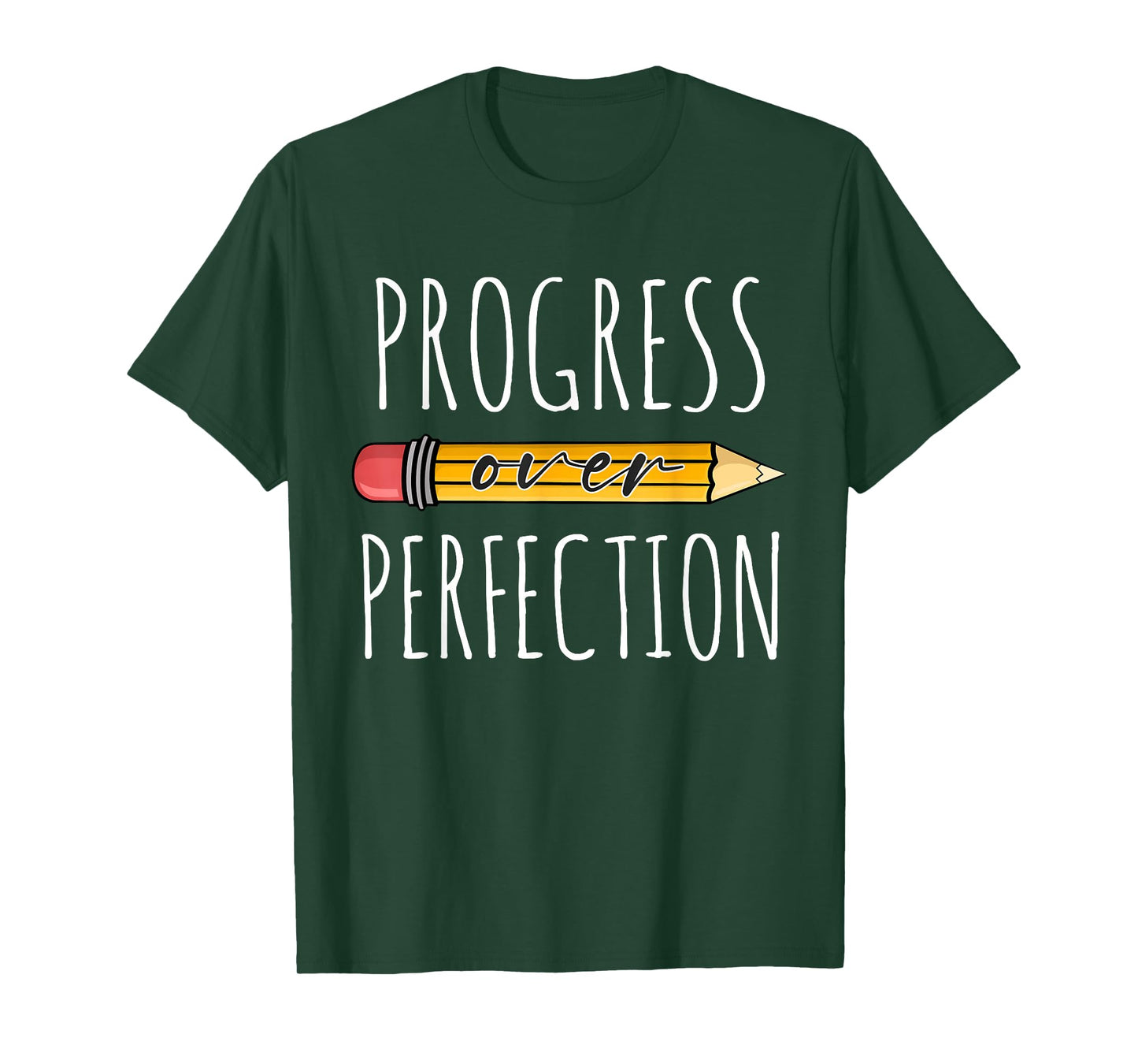Motivational Progress Over Perfection Teacher Back to School T-Shirt