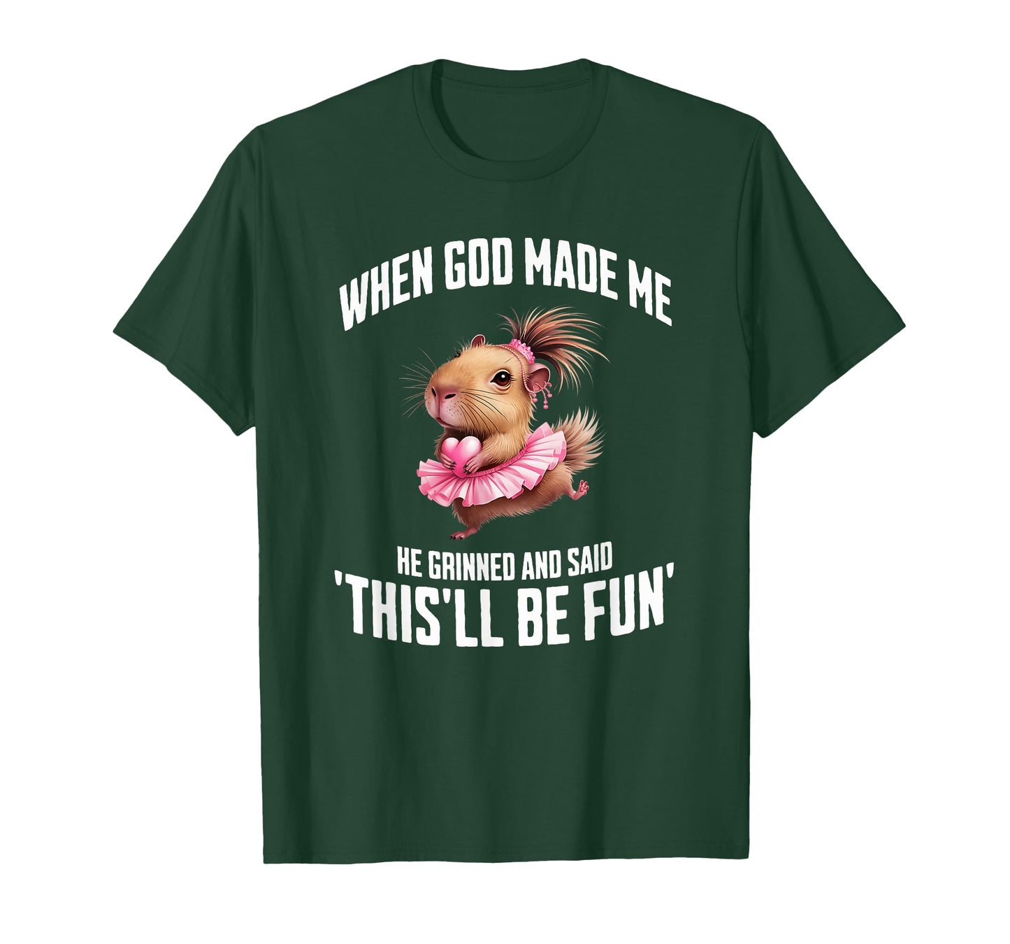 When God Made Me He Grinned and Said Silly Dancing Capybara T-Shirt