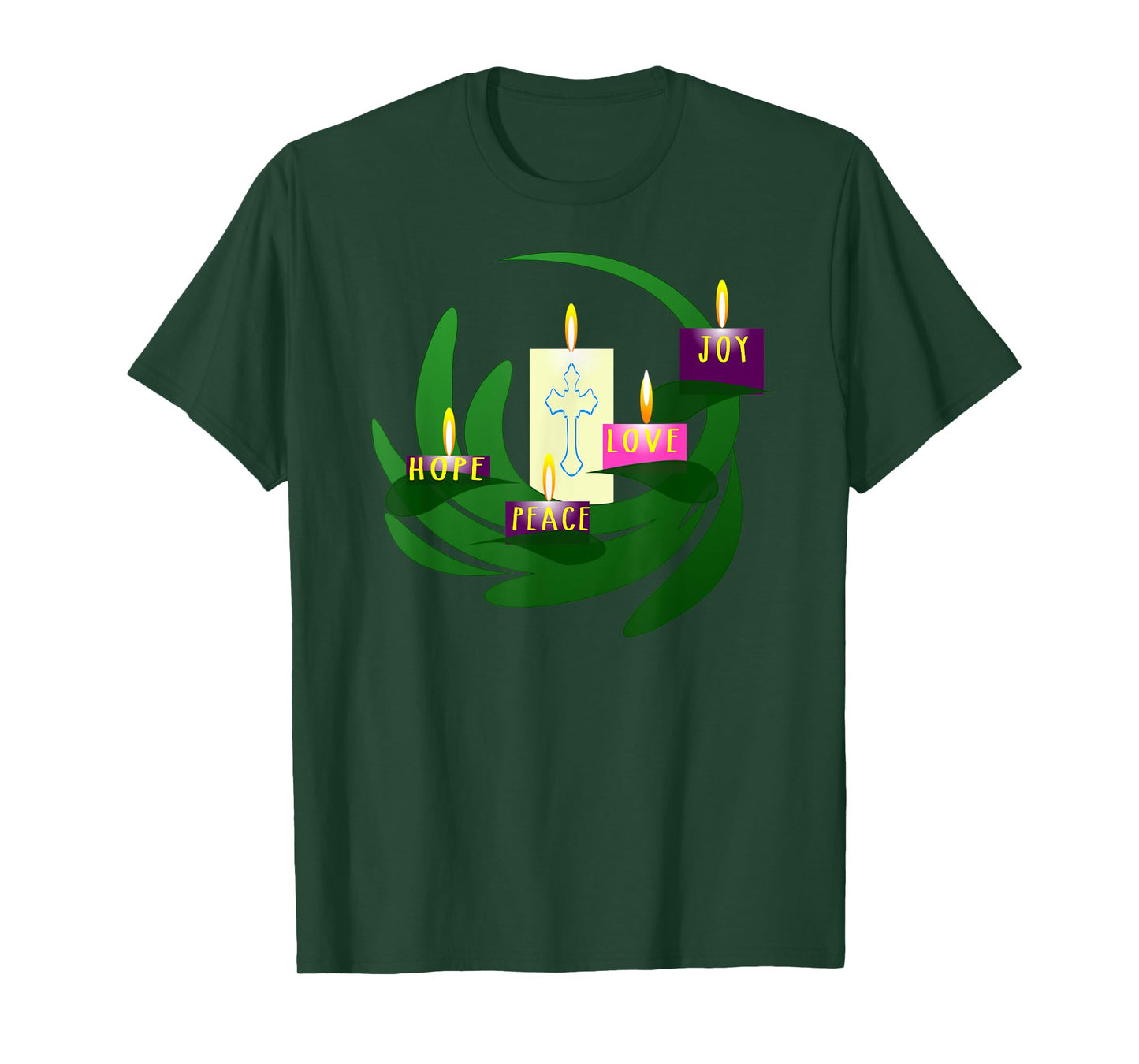 Advent Wreath Christmas Candles T Shirt Tee T-Shirt