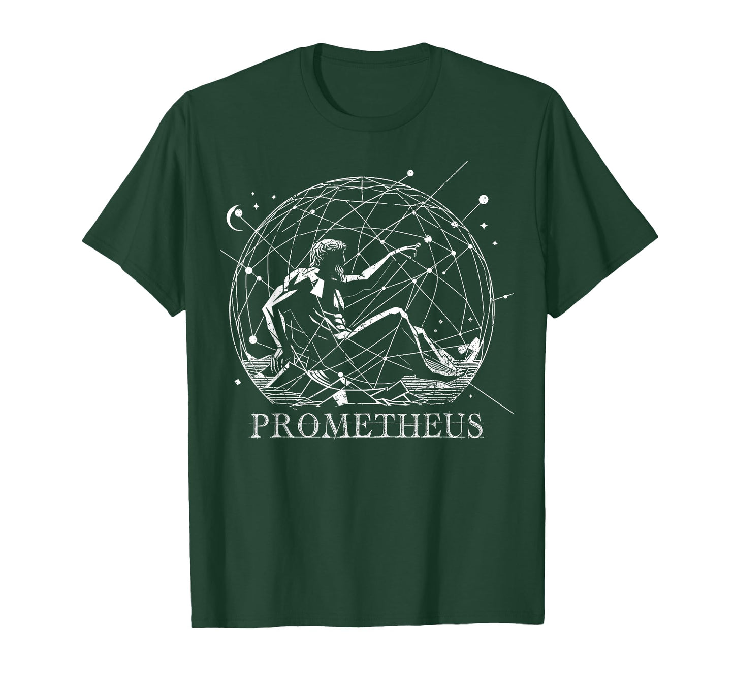 Prometheus Greek mythology, Geometrical Statue Gothic Art T-Shirt