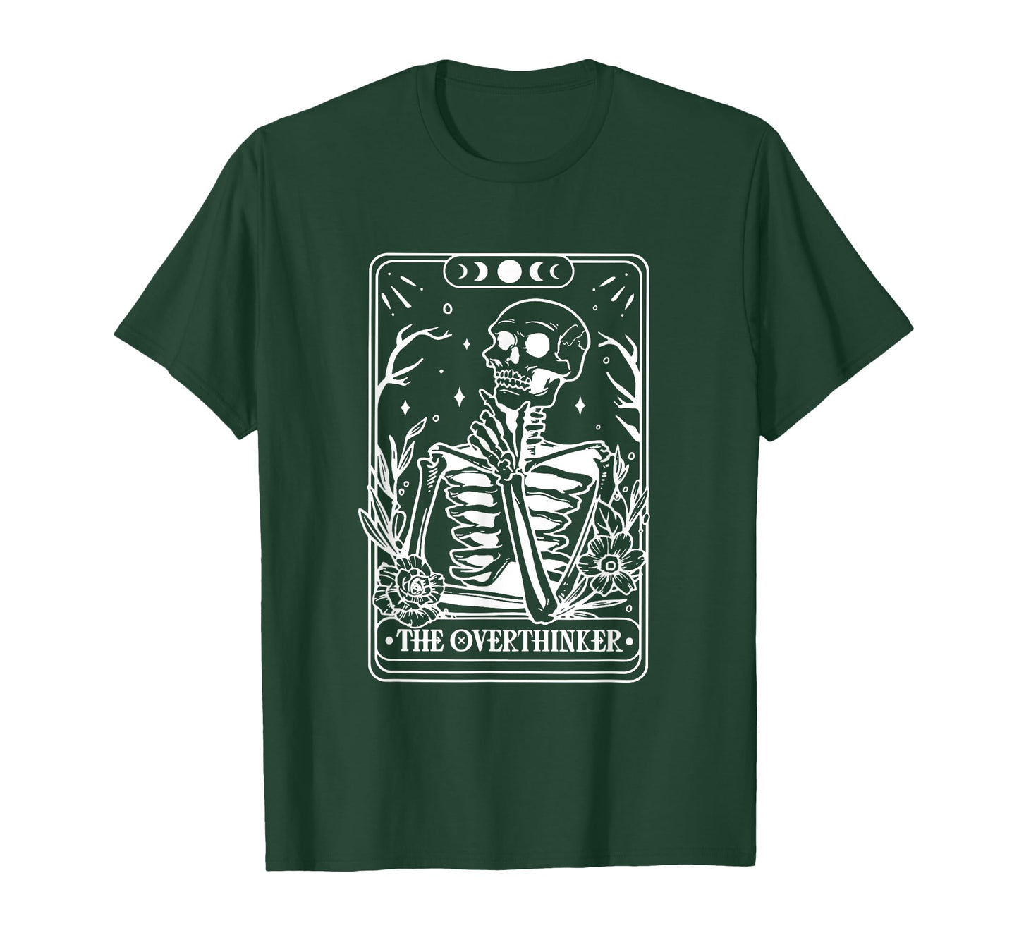 The Overthinker Tarot Card Skeleton Funny Halloween T-Shirt