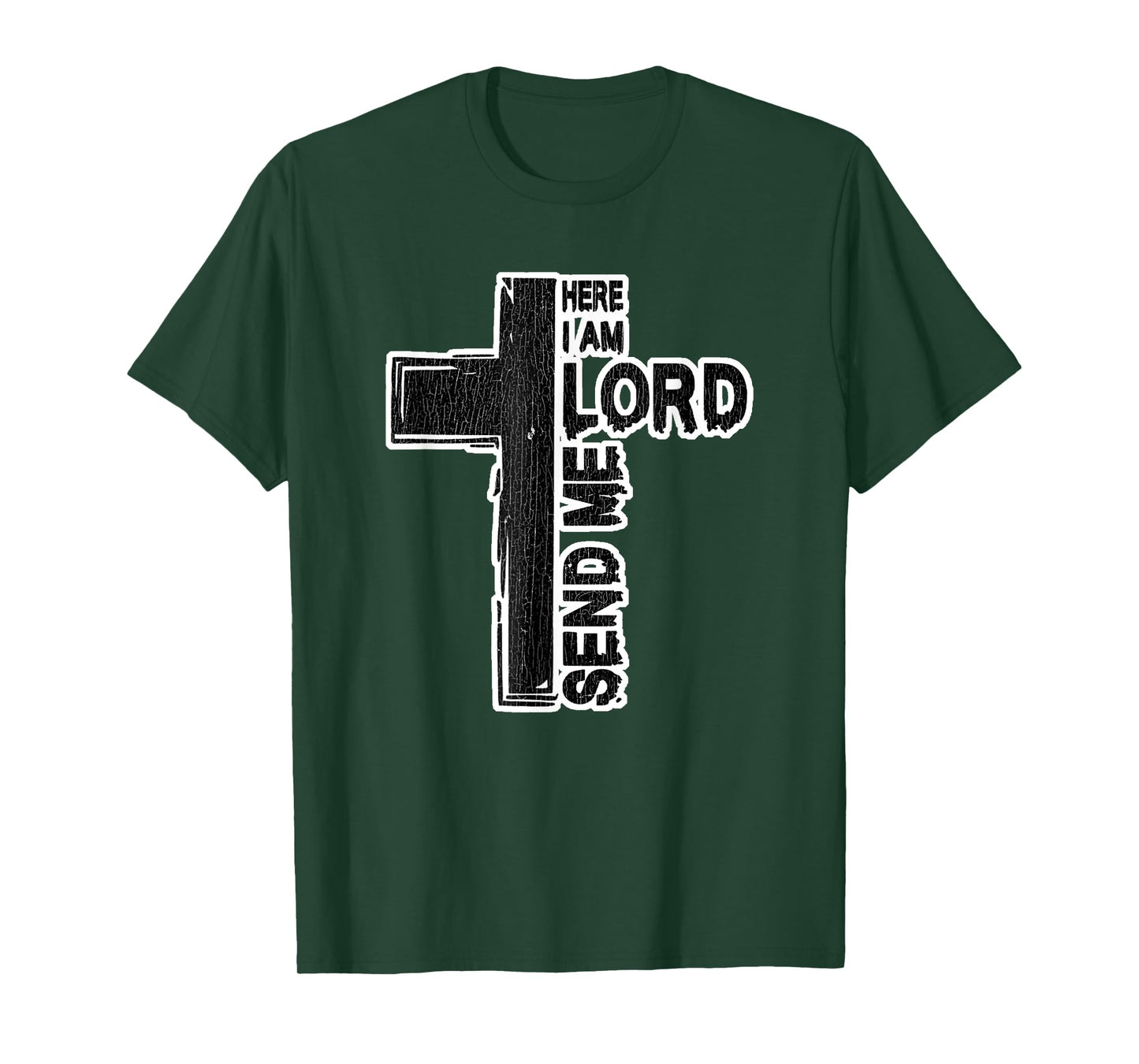 Vintage Here I Am Lord Send Me Christ Cross Jesus Bible T-Shirt