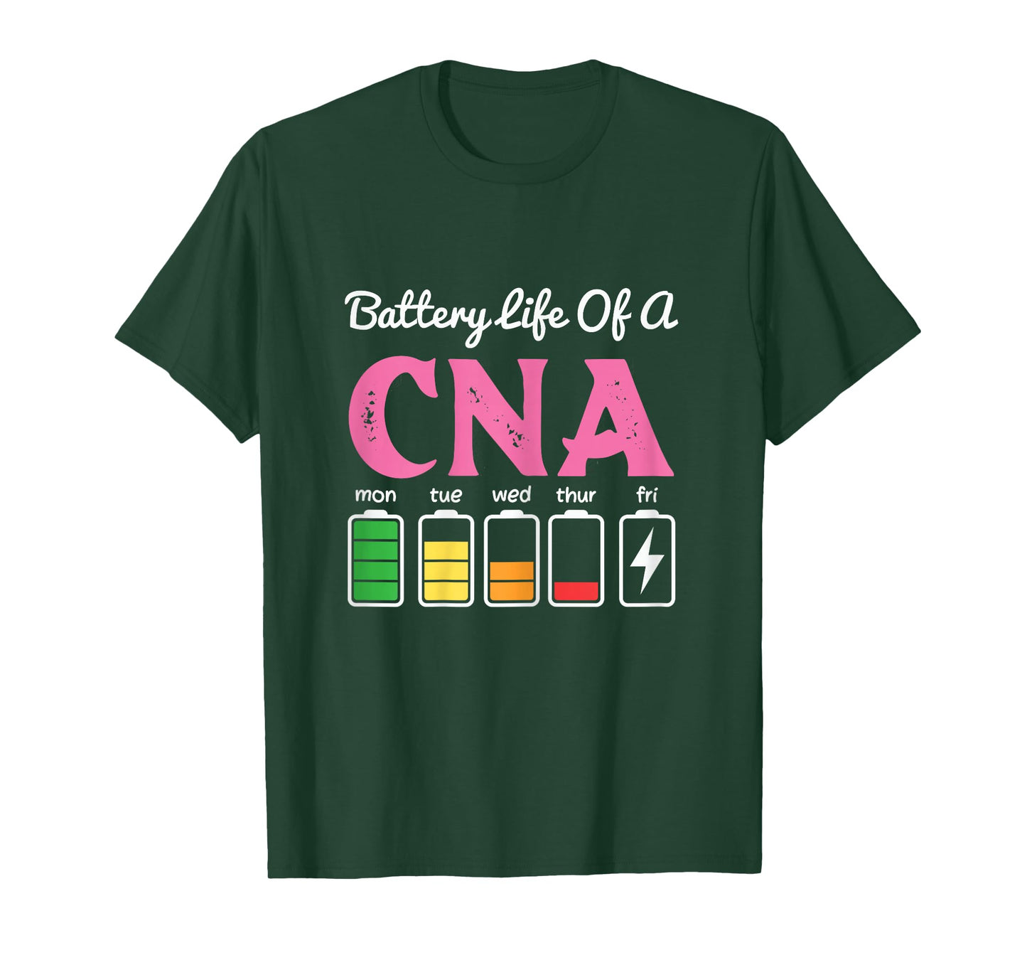 Funny Battery Life Of A Cna Cool Nurse Assistant T-Shirt