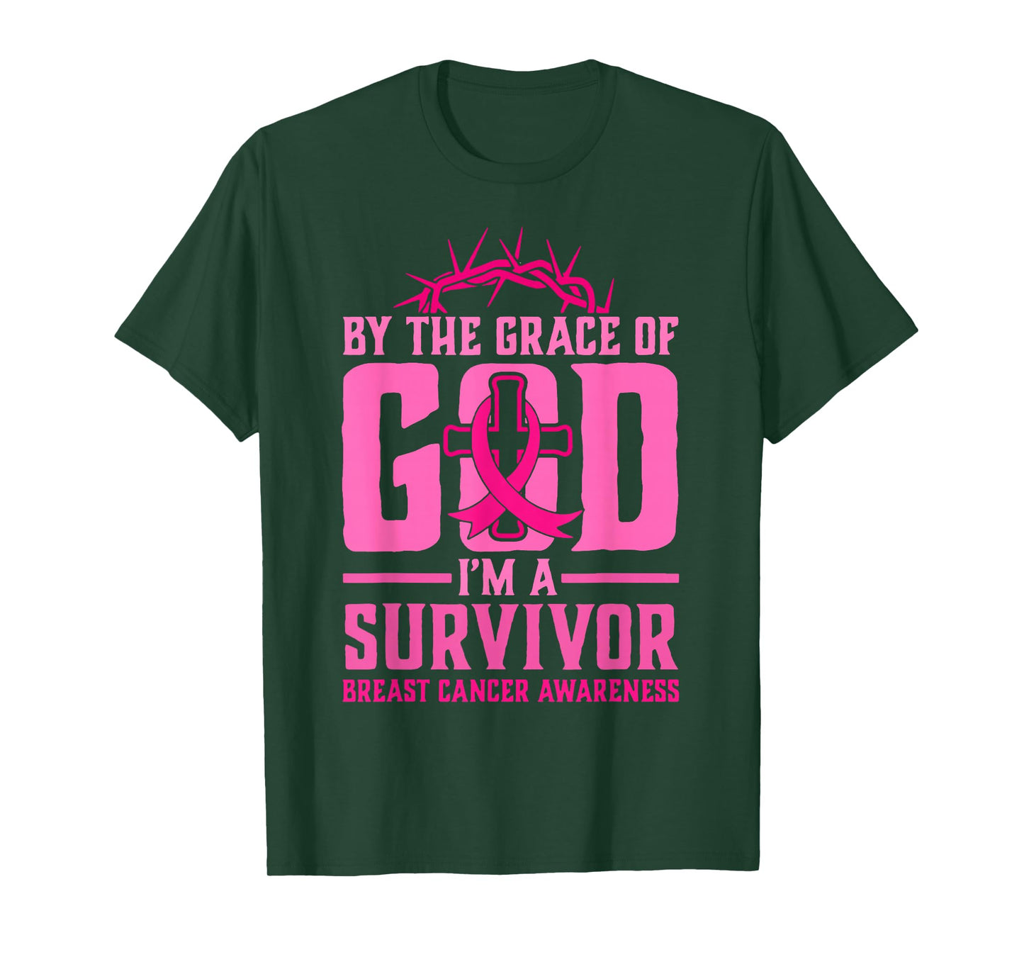 by The Grace of God I'm A Breast Cancer Survivor T-Shirt
