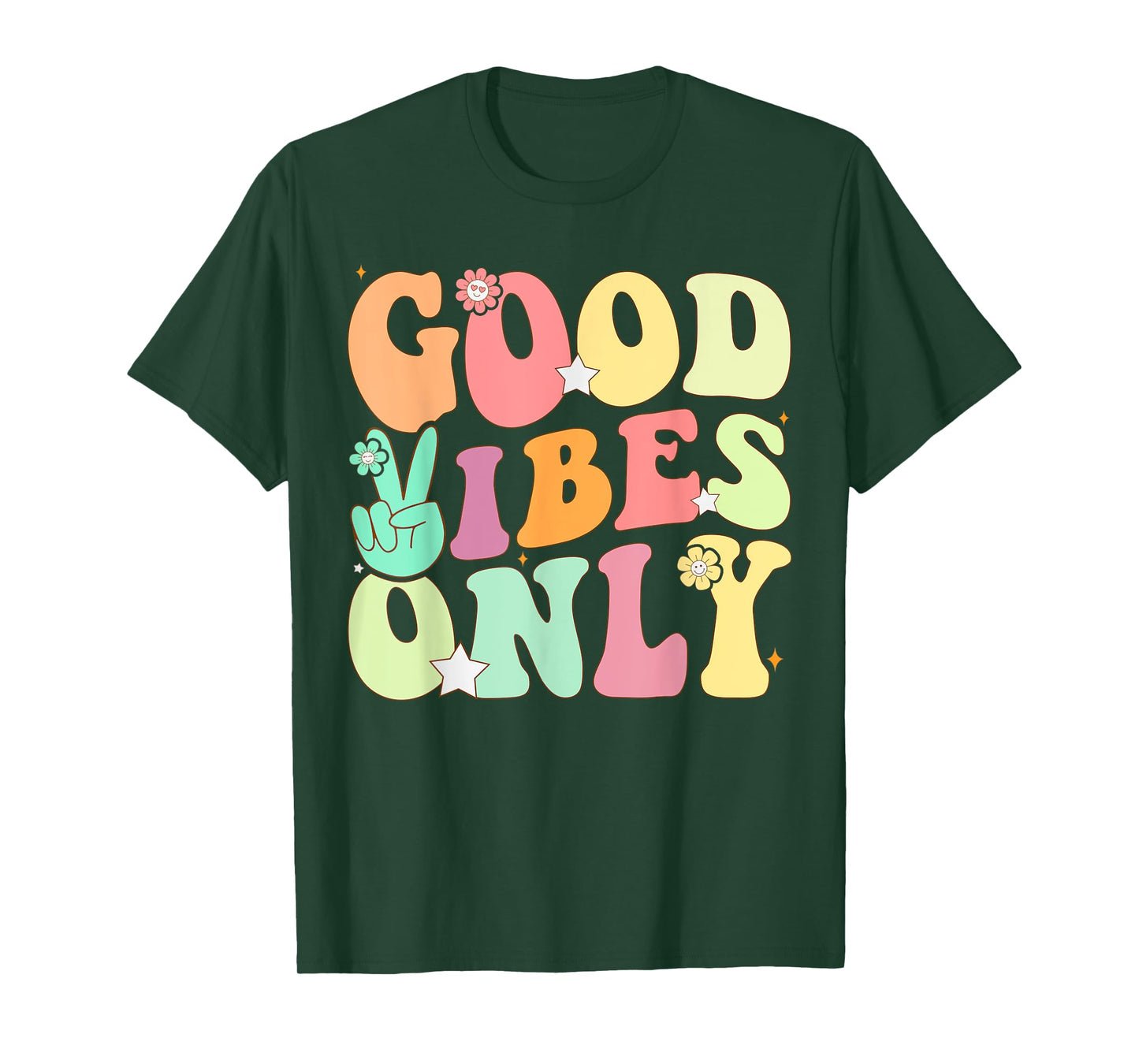 Funny Groovy Good Vibes Only Summer Vacation Positive Mind T-Shirt