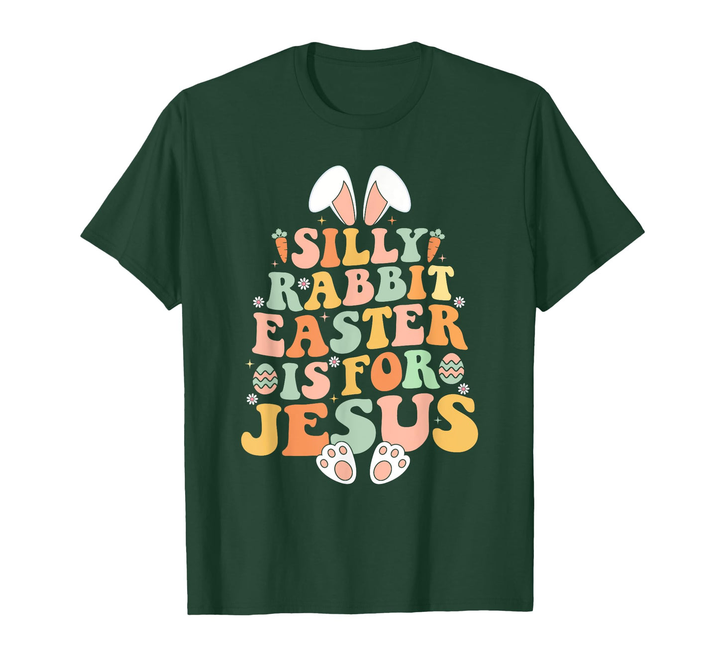 Retro Groovy Silly Rabbit Easter Is For Jesus Christian T-Shirt