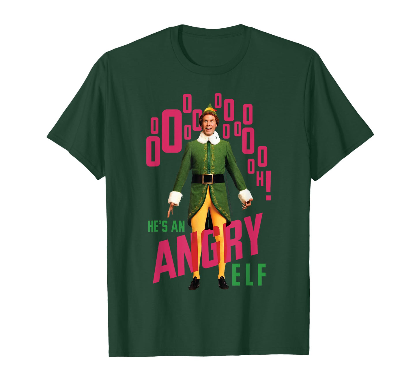 Elf Buddy He's An Angry Elf Quote Christmas T-Shirt