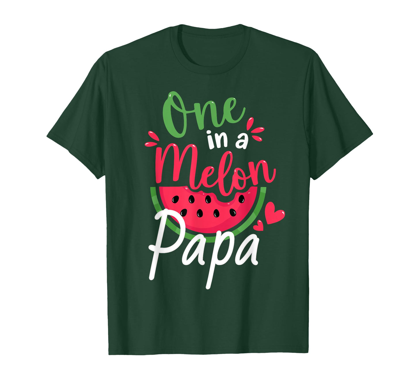 One in a Melon Papa 1st Birthday Cute Summer Family Matching T-Shirt