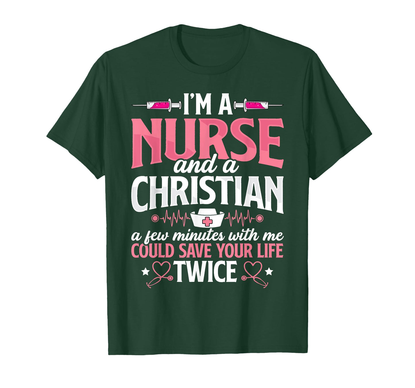 Christian Nurse Jesus God Funny Nursing RN LPN CNA Women T-Shirt