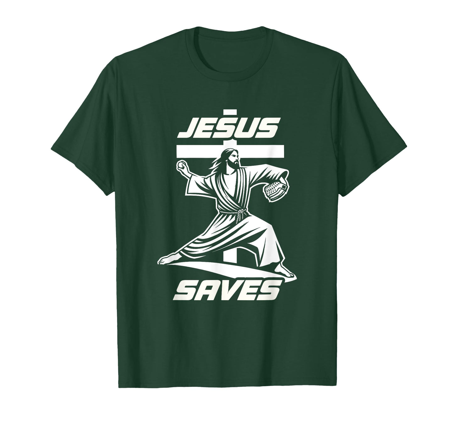 Baseball Christian Pitcher Christ Jesus Saves Baseball Lover T-Shirt
