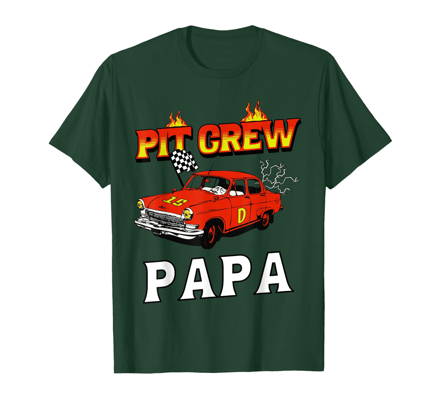 Pit Crew Papa Racing Car Family Matching Birthday Party T-Shirt