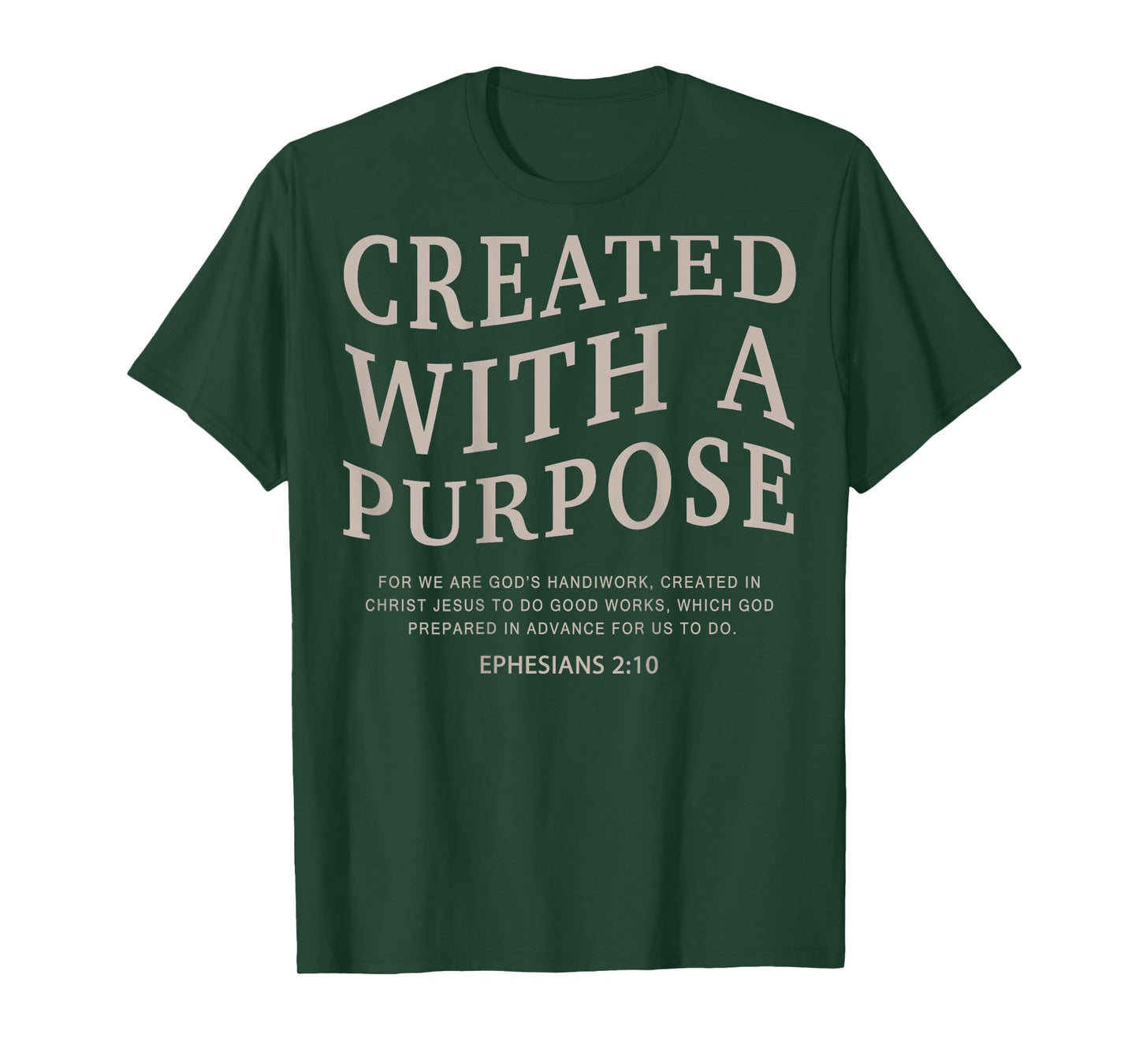 Created With A Purpose Jesus On Back Christian Bible Verse T-Shirt
