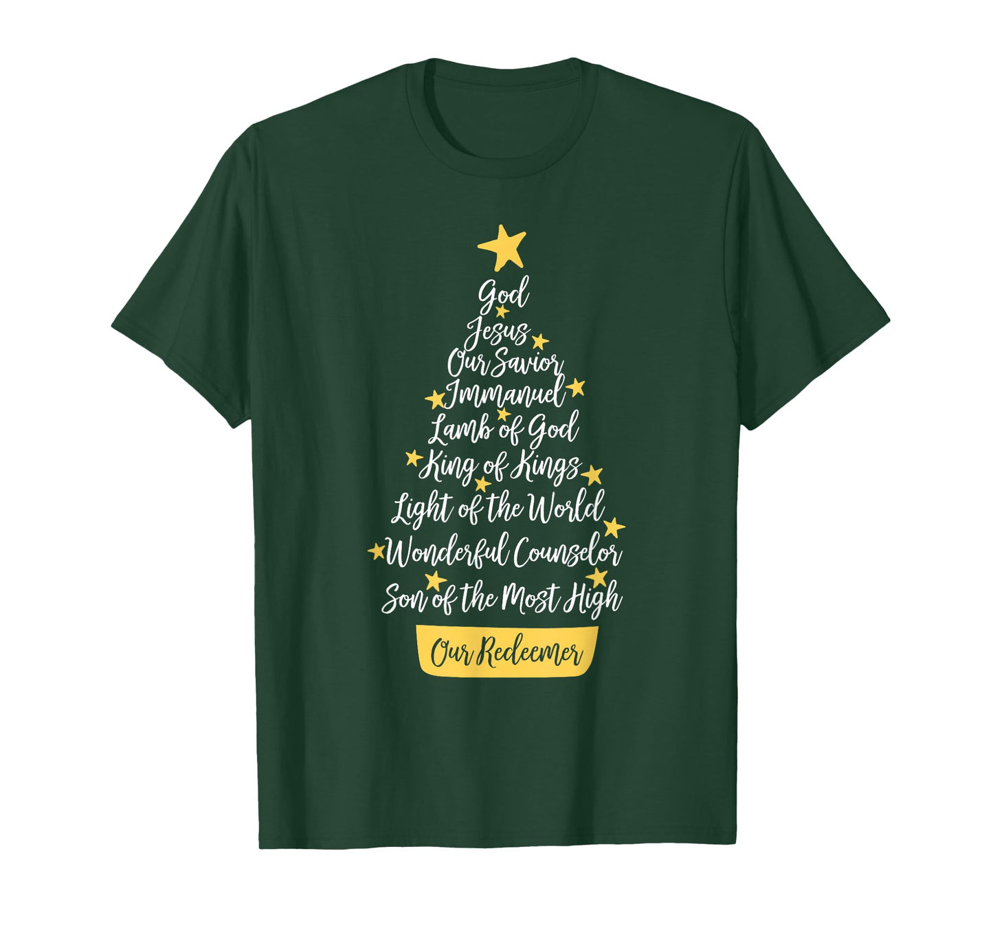 Jesus Christian Our Redeemer Xmas Tree Christmas Holiday T-Shirt