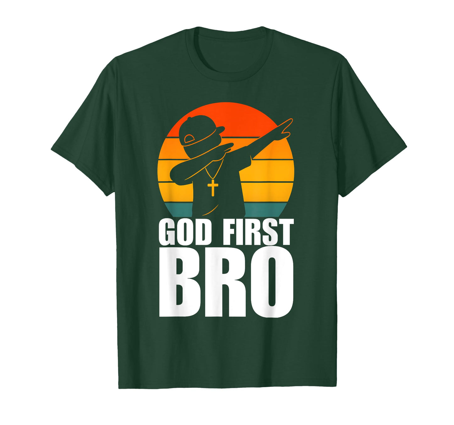 God First Bro Dabbing Boy Christian Retro Kids Boys Saying T-Shirt