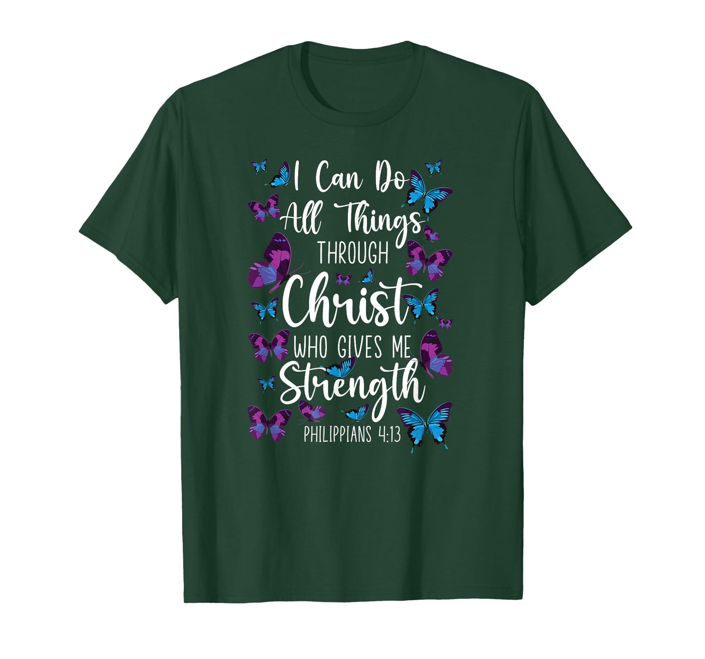 Christian Bible Verse Quote Butterfly Philippians 4:13 T-Shirt