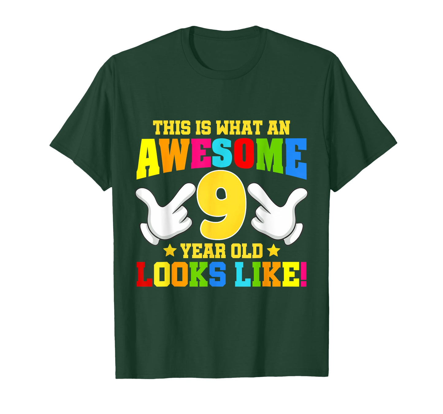 This is what an awesome 9 year old looks like 9th birthday T-Shirt