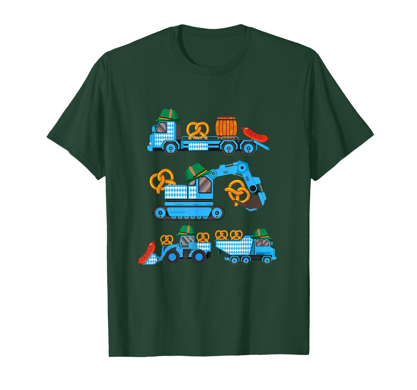Oktoberfest Construction Vehicles German Costume Boys Kids T-Shirt