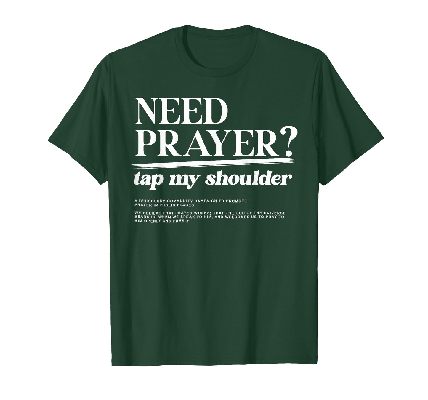 Need Prayer Tap My Shoulder Christian Men Women Motivation T-Shirt