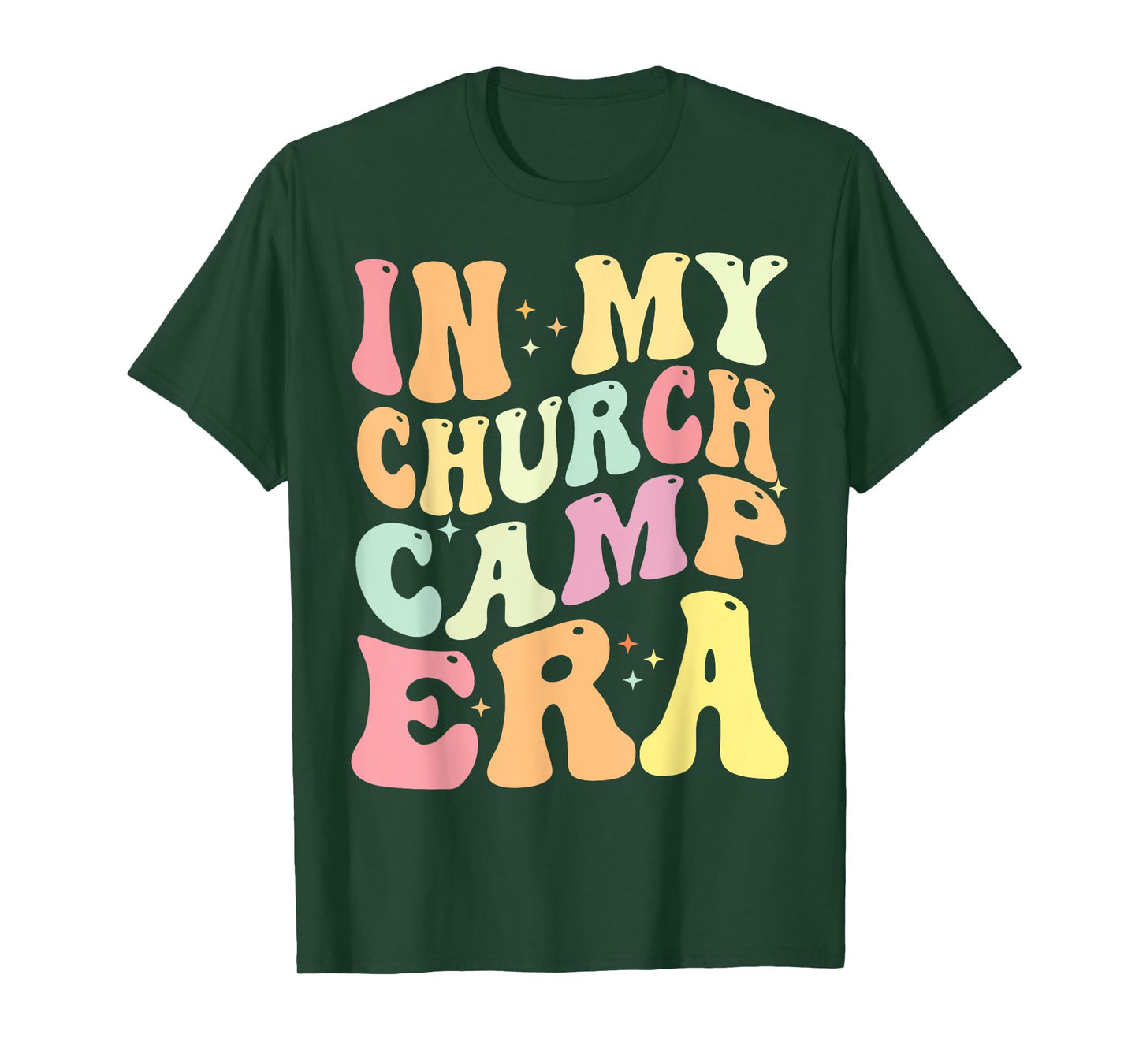 In My Church Camp Era Funny Groovy Summer Camping T-Shirt