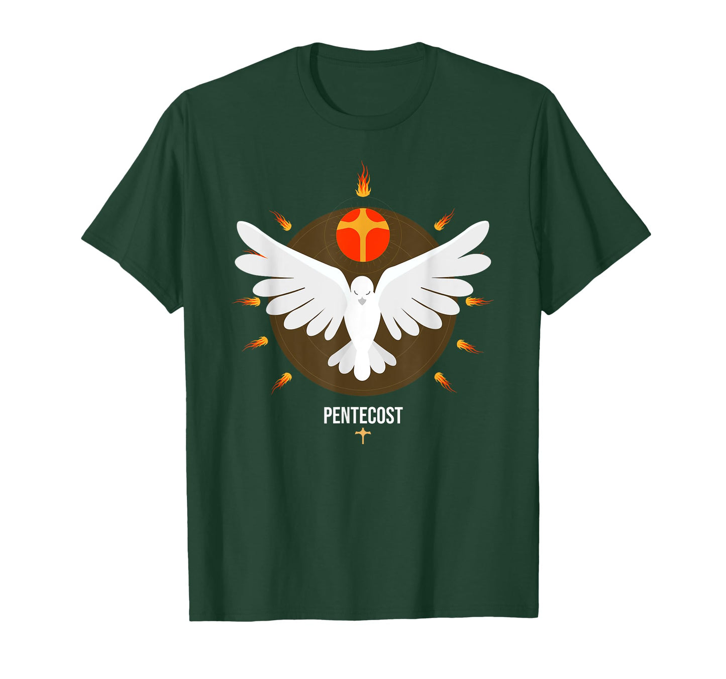 Pentecost Doves Tongues of Fire Flame Acts Whitsun Christian T-Shirt