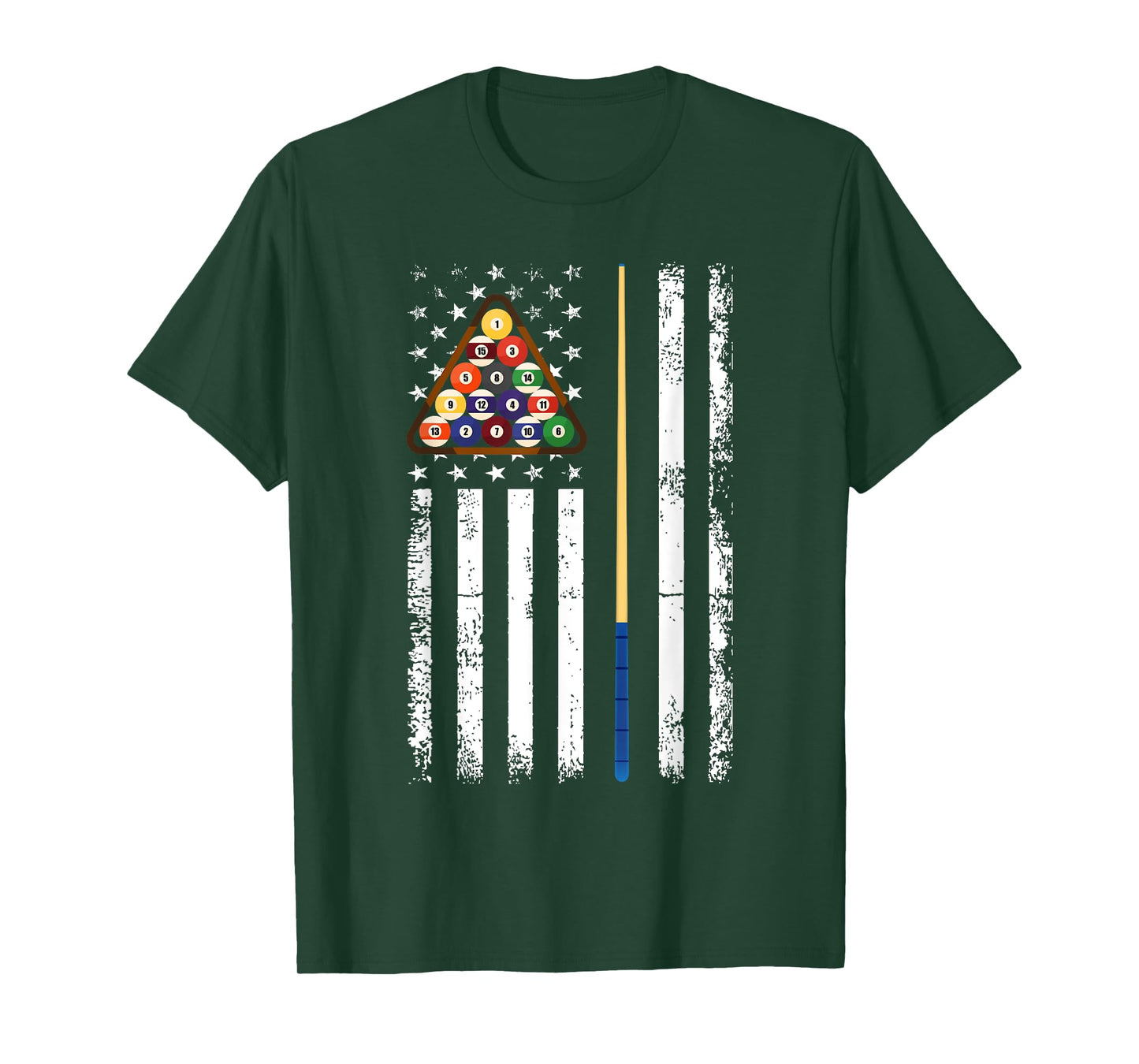 Men American Flag Billiards Vintage Pool Player 4th of july T-Shirt