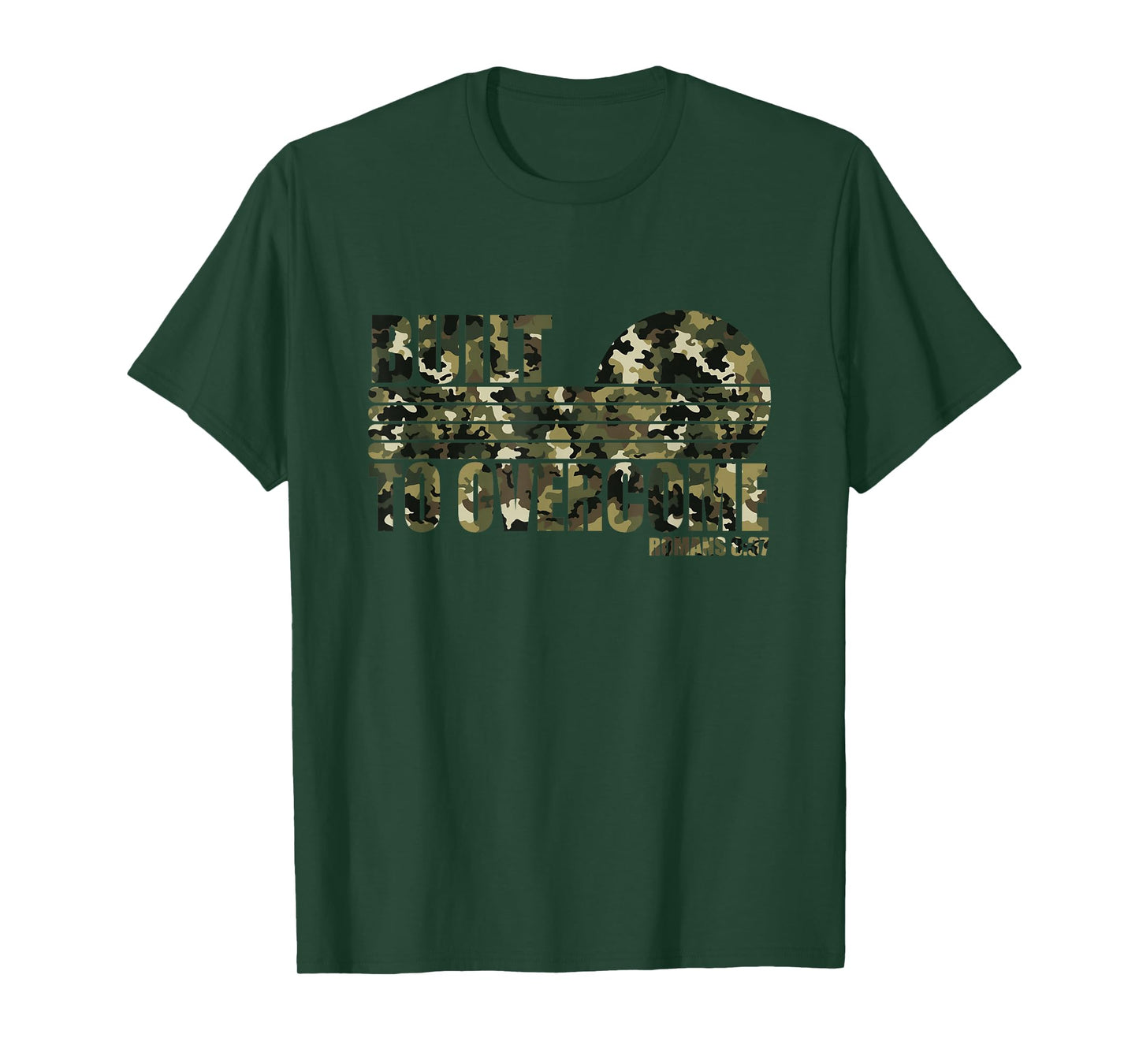 Built to Overcome Camo Christian Workout Men Women Faith Gym T-Shirt