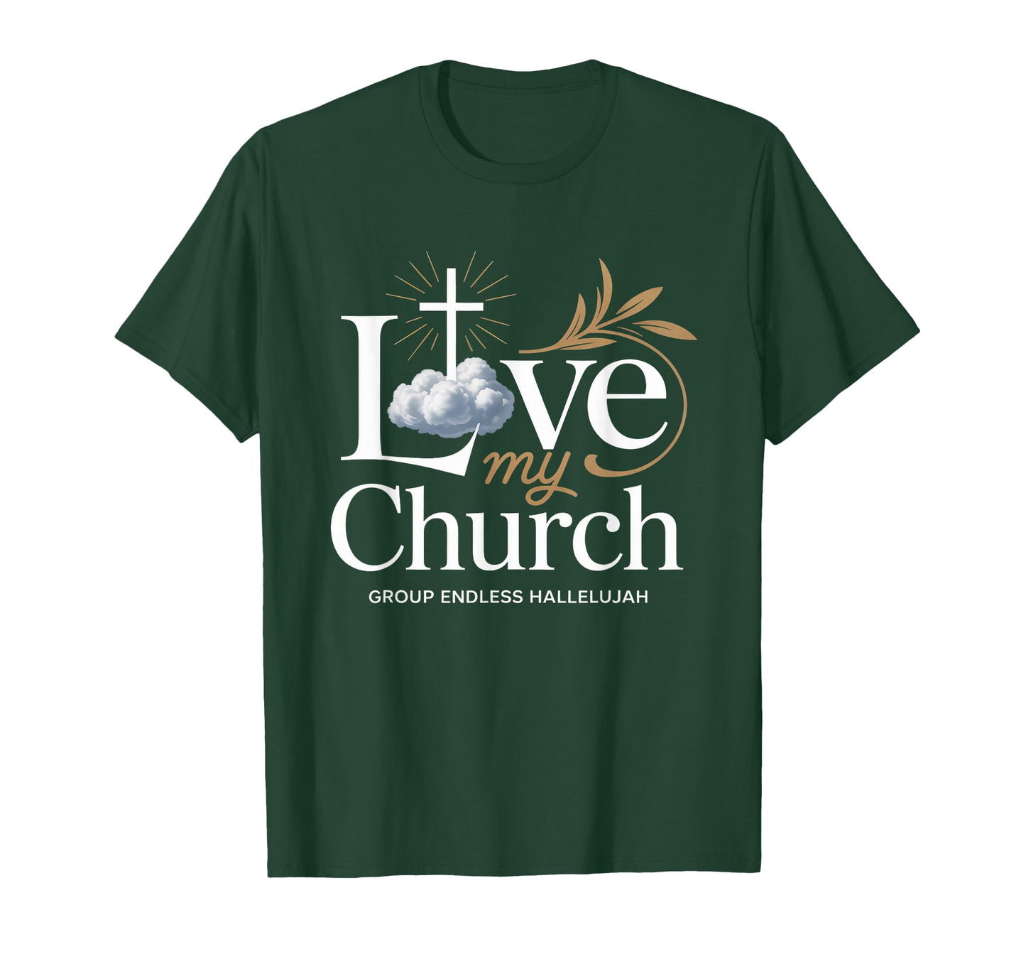 I Love My Church Cross Christian Streetwear T-Shirt