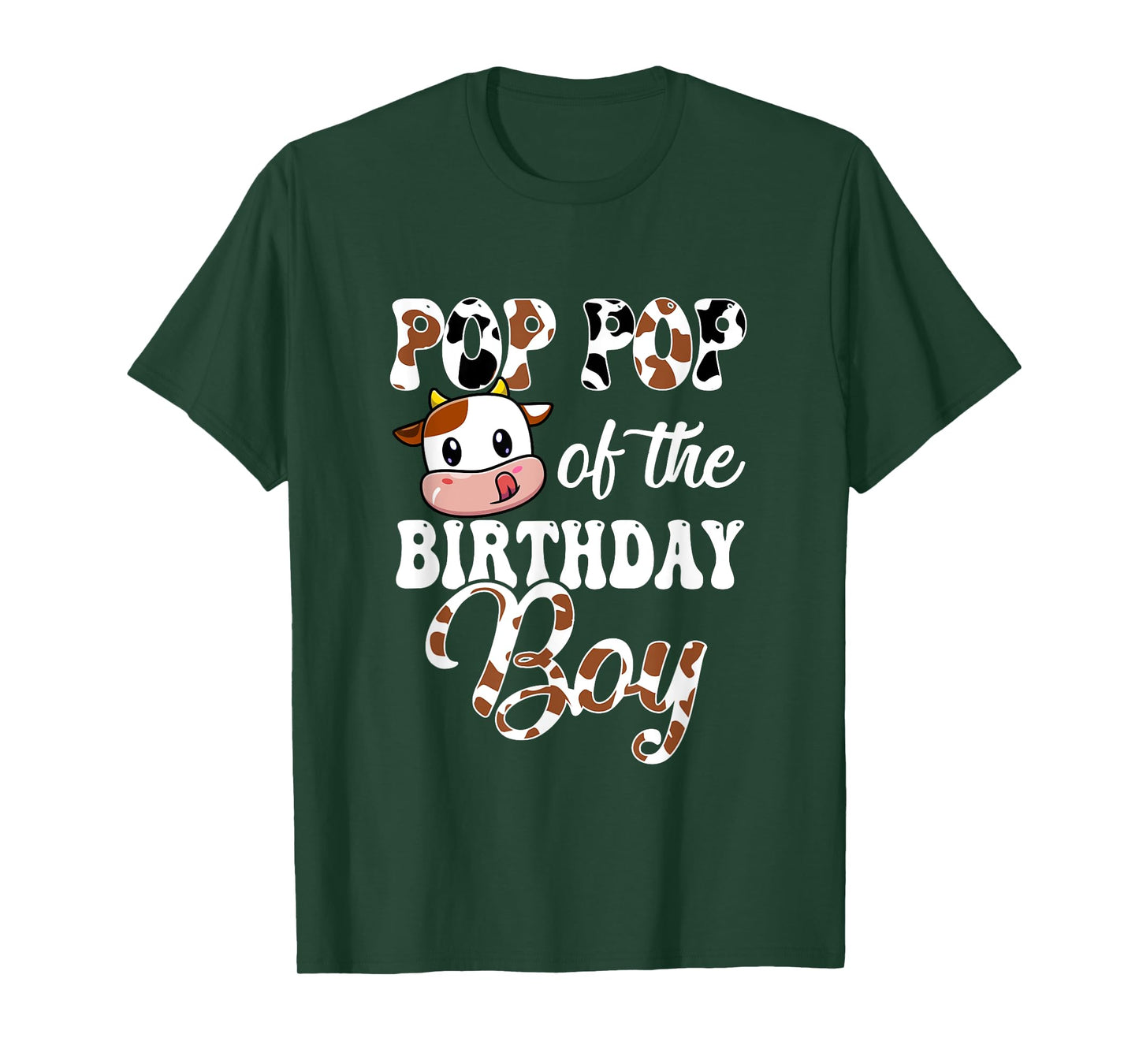 Pop Pop Of The Birthday Boy Cow Farm 1St Birthday Boy T-Shirt