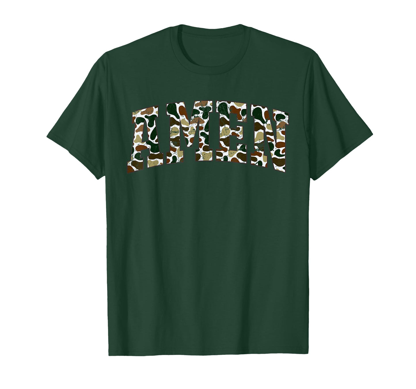 Retro Camo Amen Camouflage Religious Faith Jesus Christian T-Shirt
