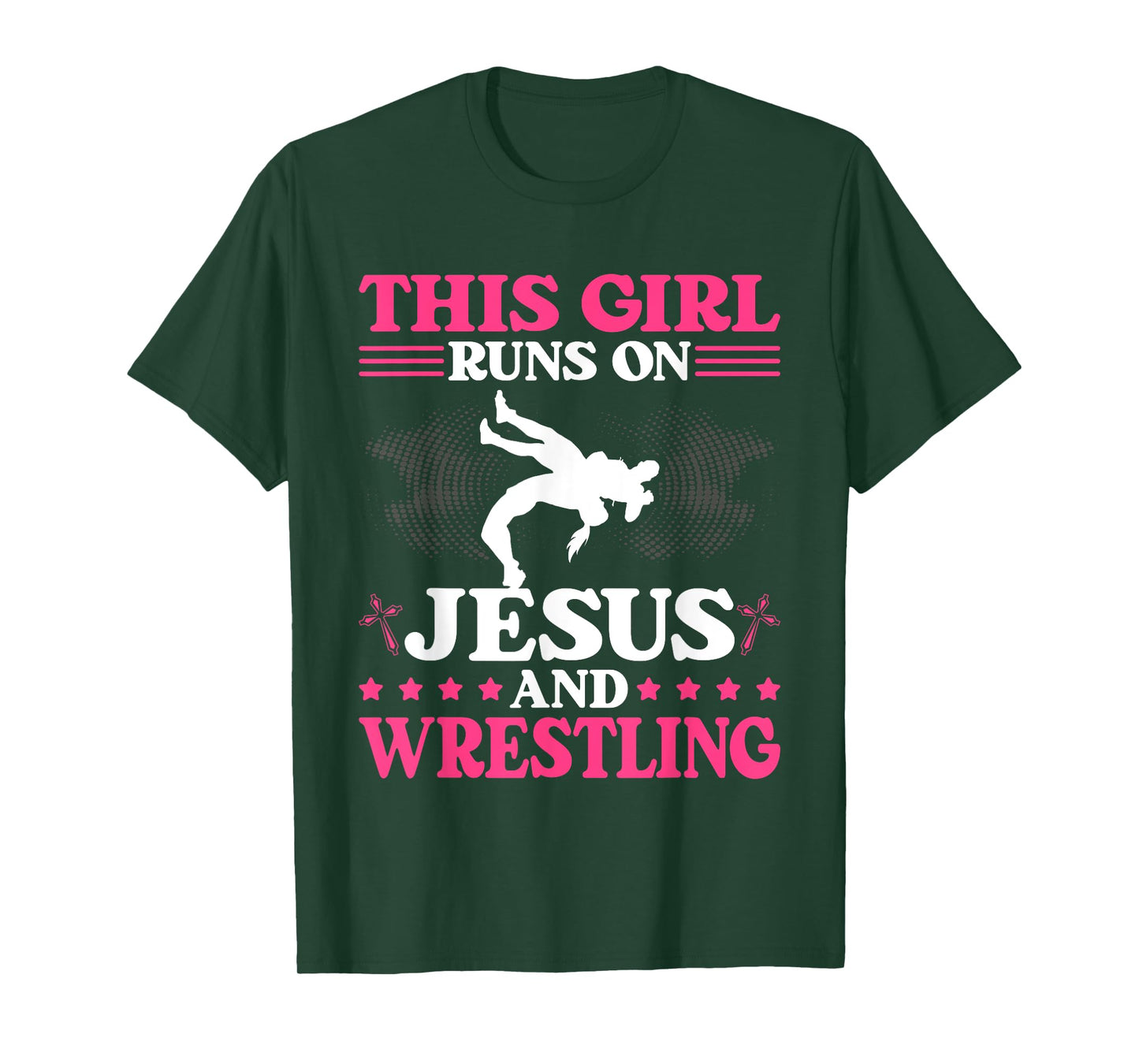 This Girl Runs On Jesus And Wrestling T-Shirt