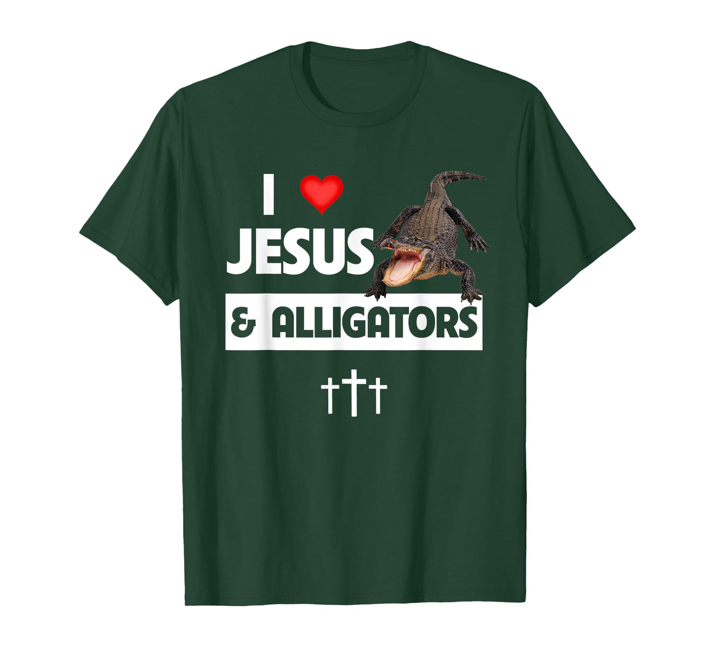 I Love Jesus and Alligators Reptile Christian Sunday Church T-Shirt