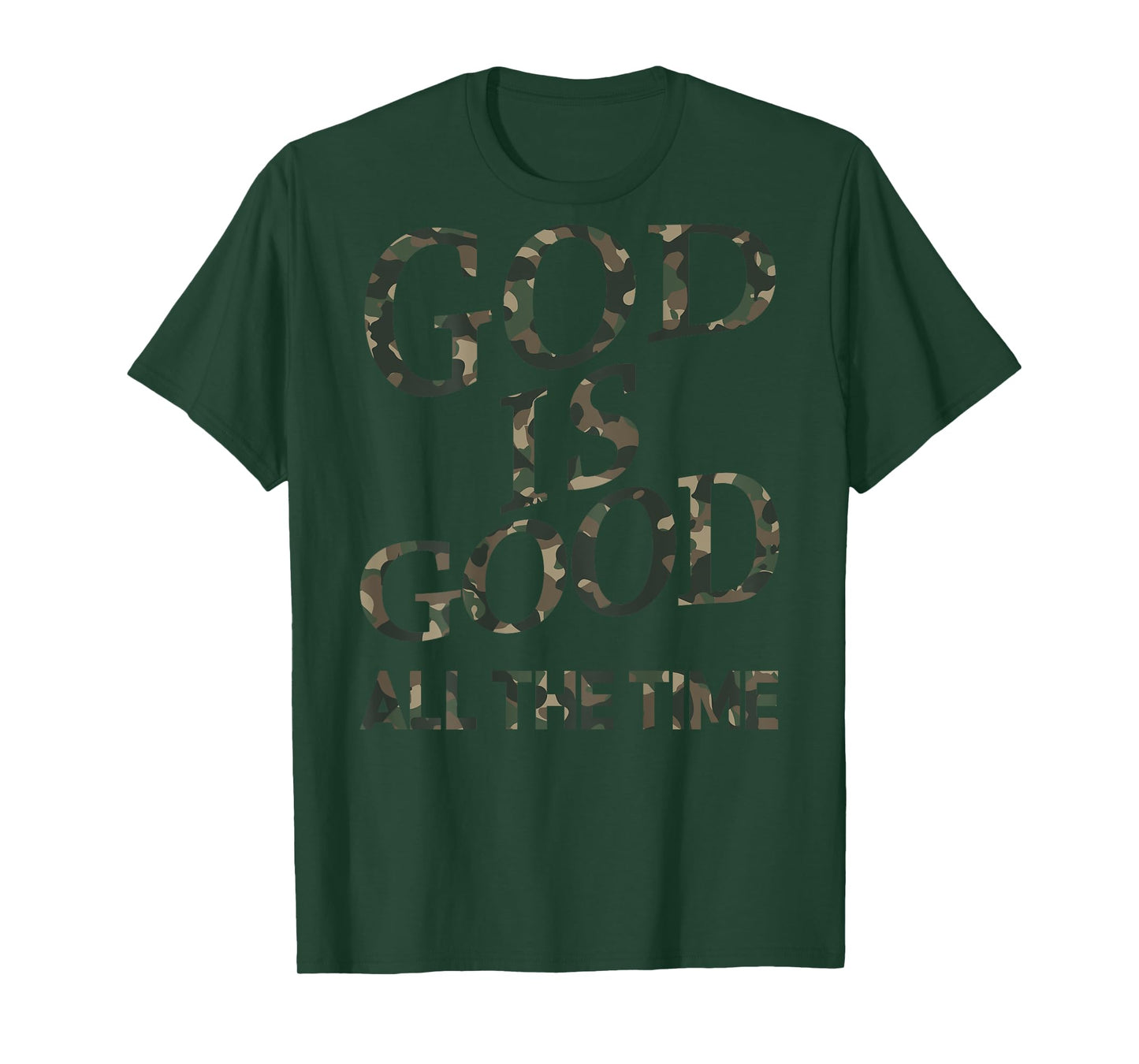 Camo God Is Good White Christian Jesus Men Youth Son Brother T-Shirt