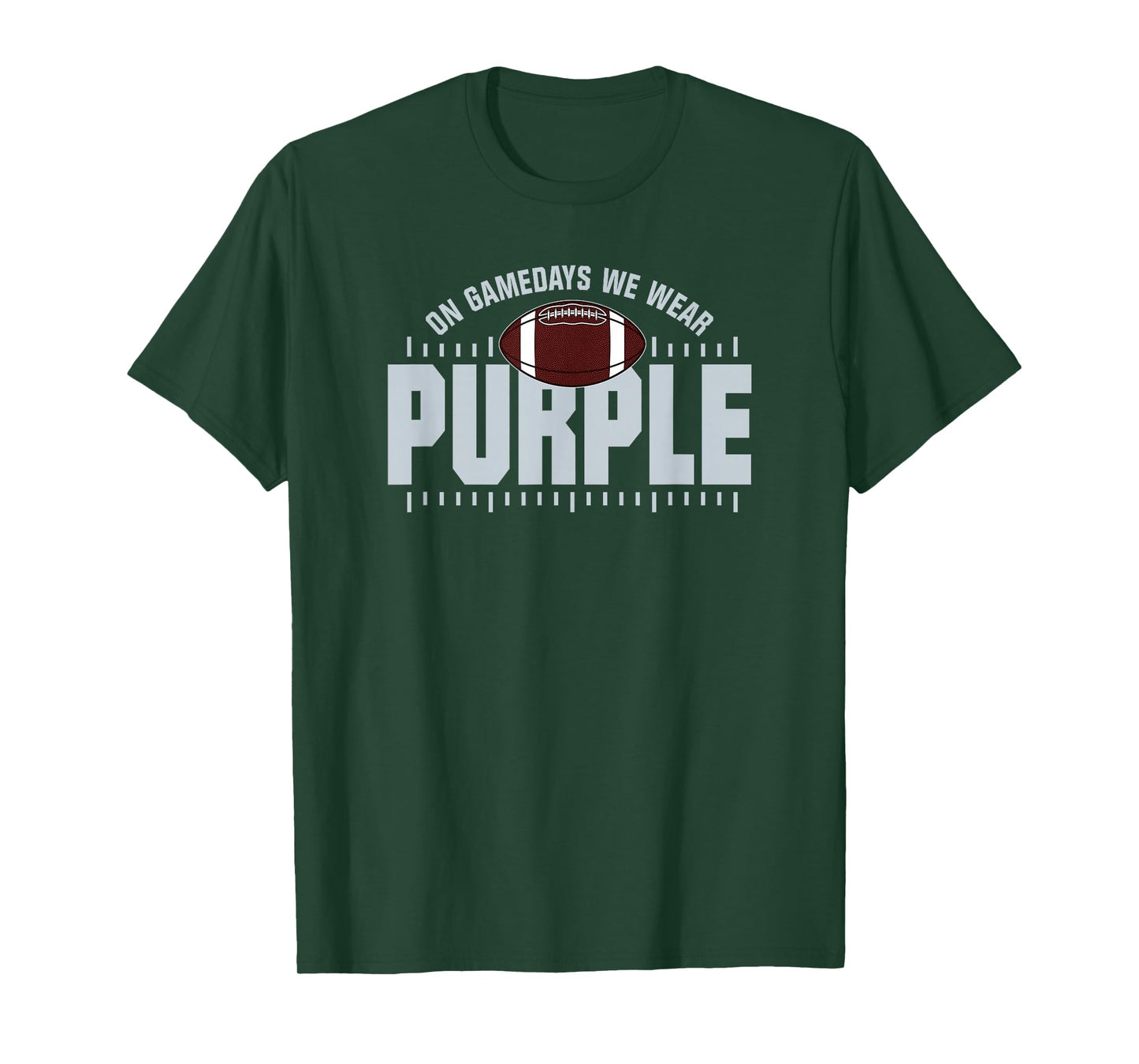 On Gamedays We Wear Purple Silver Lettering T-Shirt