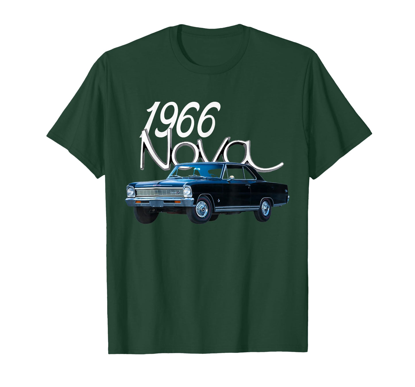 1966 66 Chevys Nova Classic Car Old School Muscle Blue Car T-Shirt
