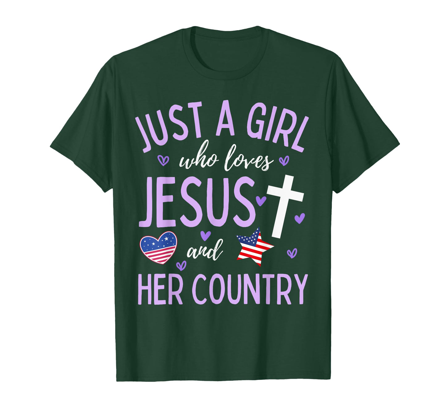 Just A Girl Who Loves Jesus and Her Country Christian Cute T-Shirt