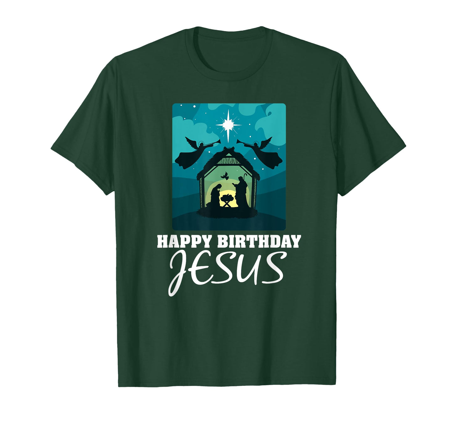 Happy Birthday Jesus - Christmas Advent Nativity Scene North T-Shirt